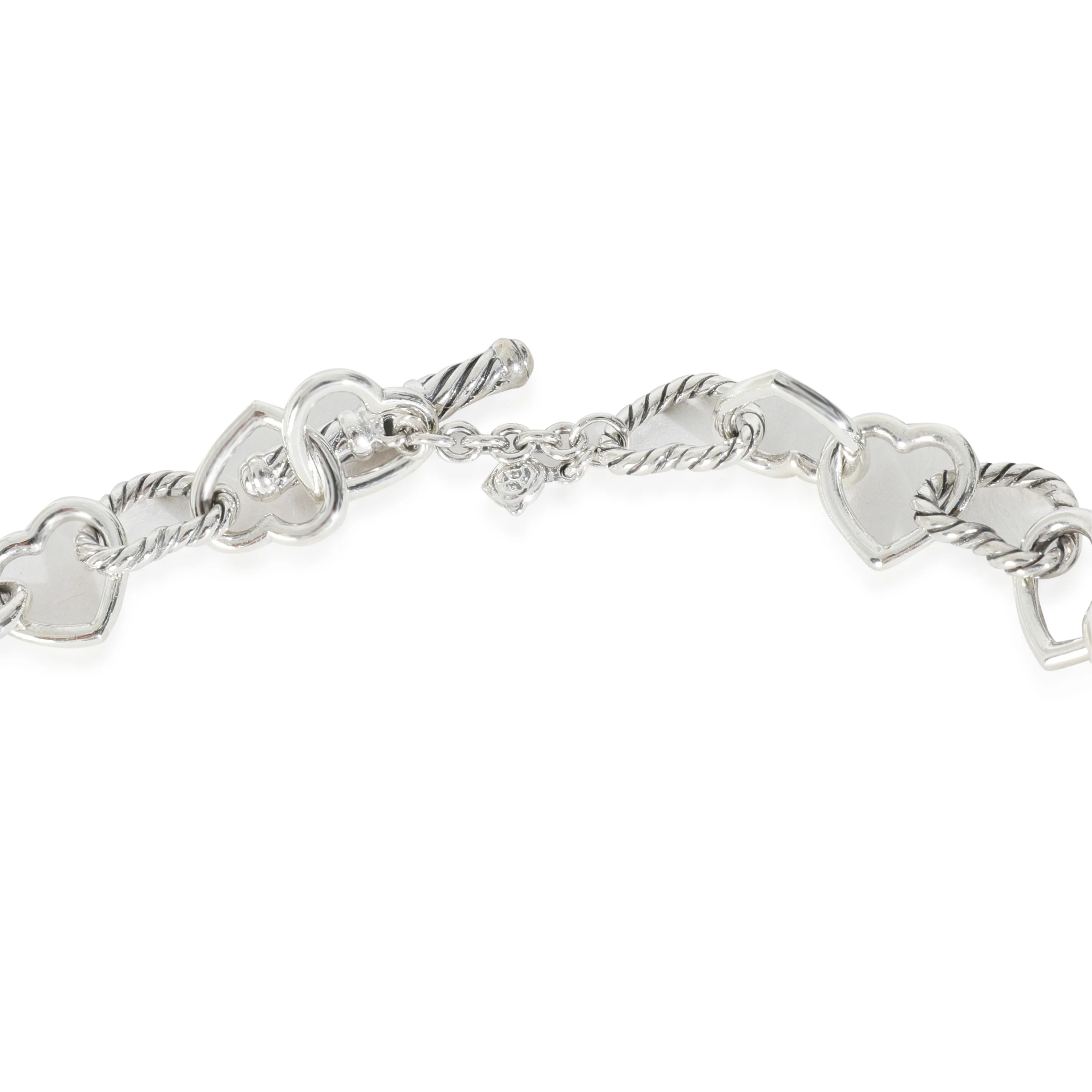 Yellow Gold & Sterling Silver Heart Link Necklace - Image 3