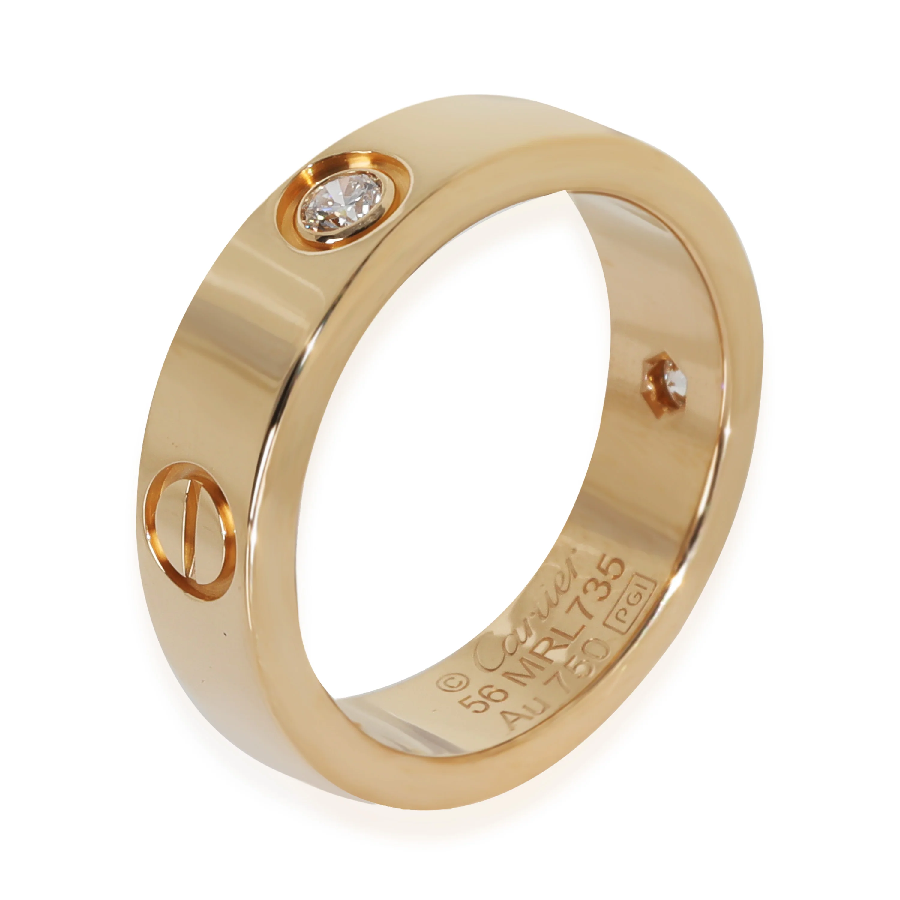 Yellow Gold Diamond Love Ring - Image 2