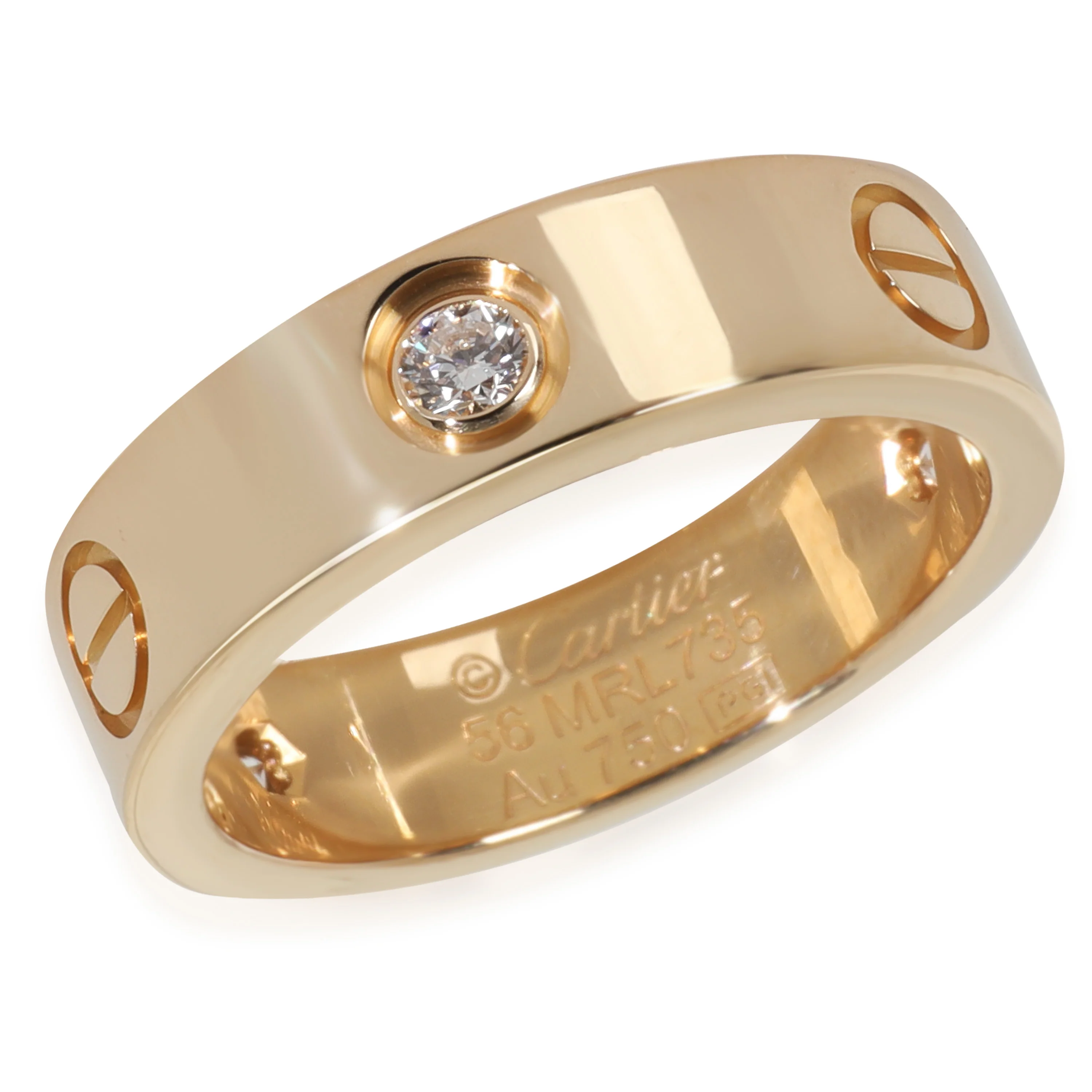Yellow Gold Diamond Love Ring - Image 3