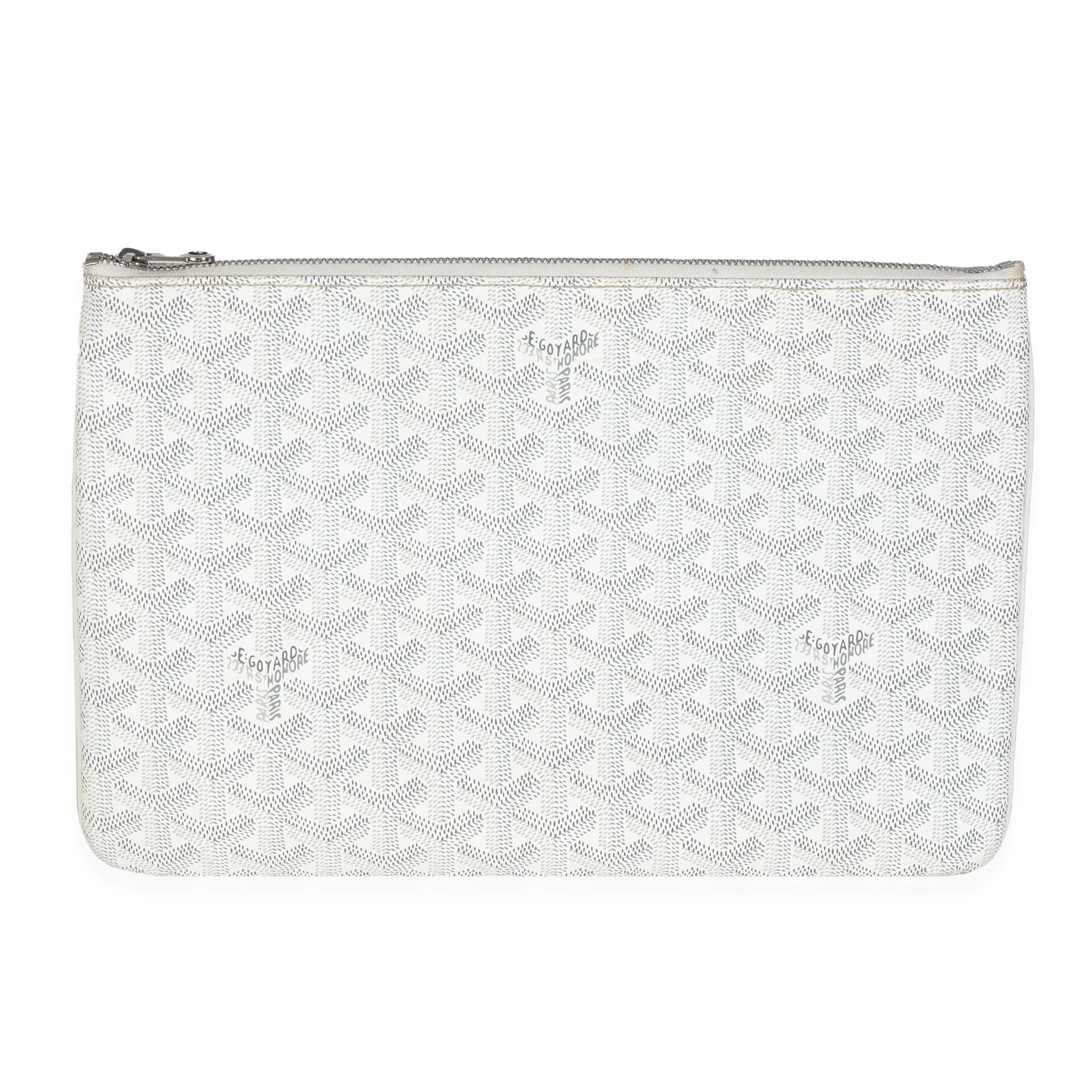 White Goyardine Canvas Senat MM