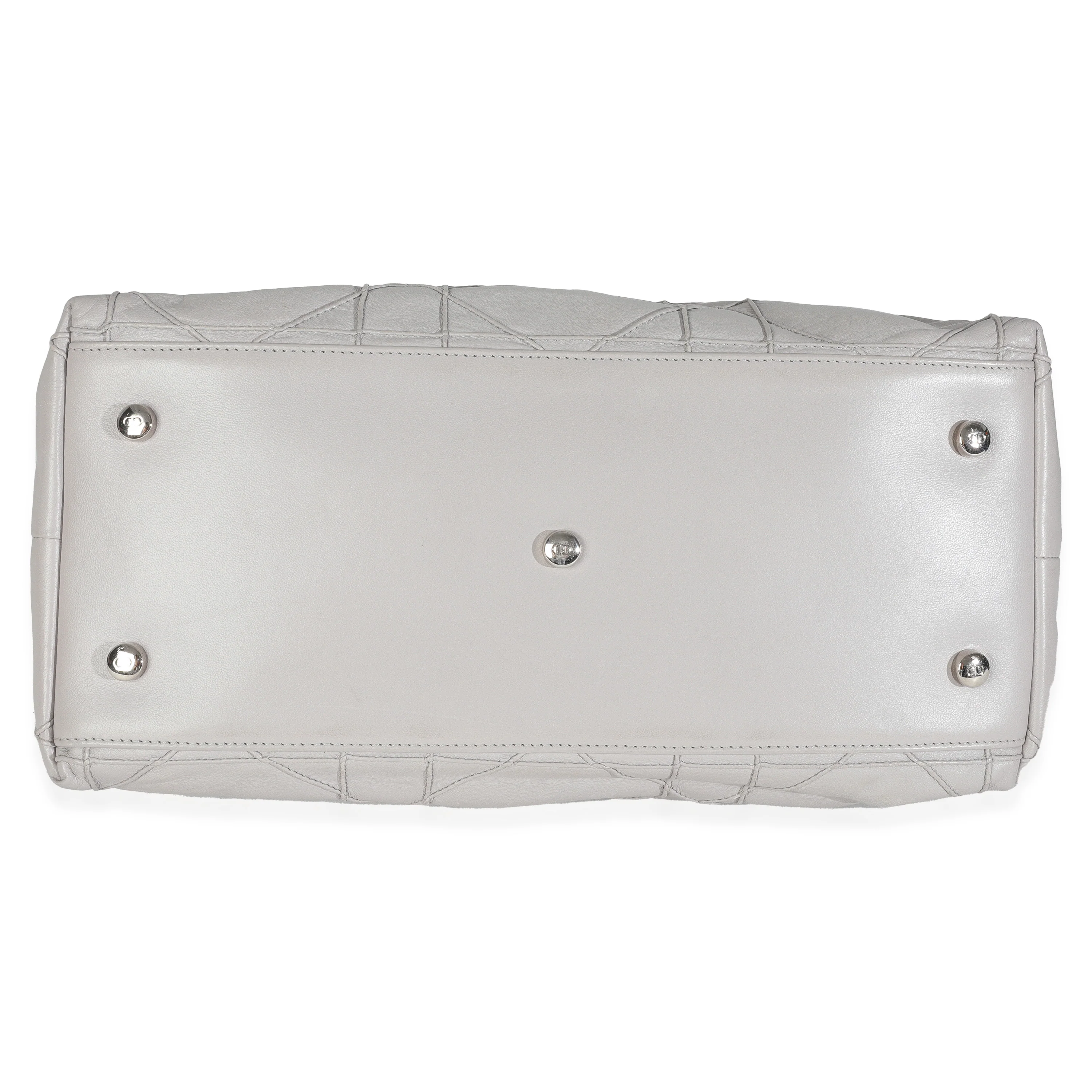 Grey Lambskin Cannage Granville Tote - Image 5