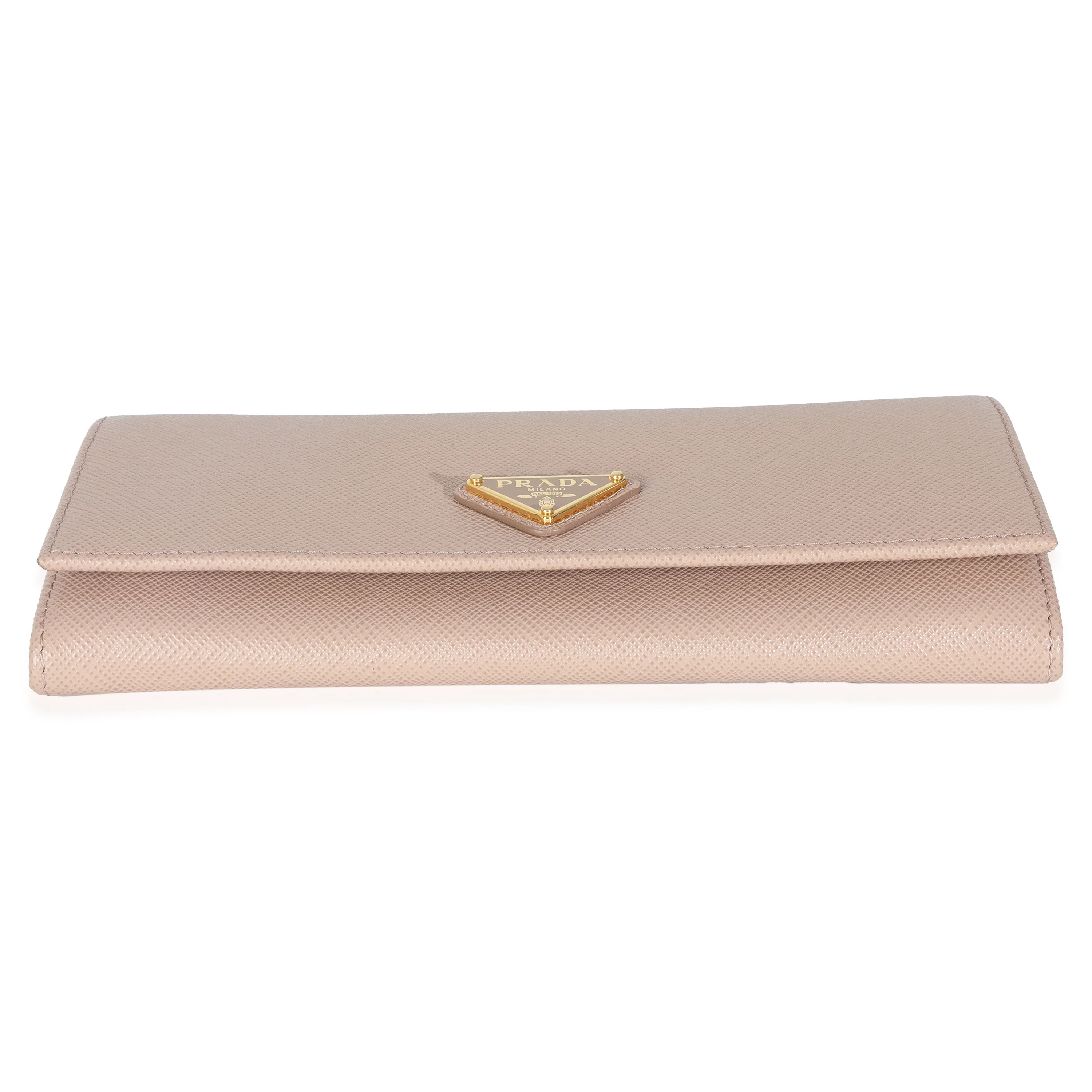 Powder Pink Saffiano Logo Long Flap Wallet - Image 5
