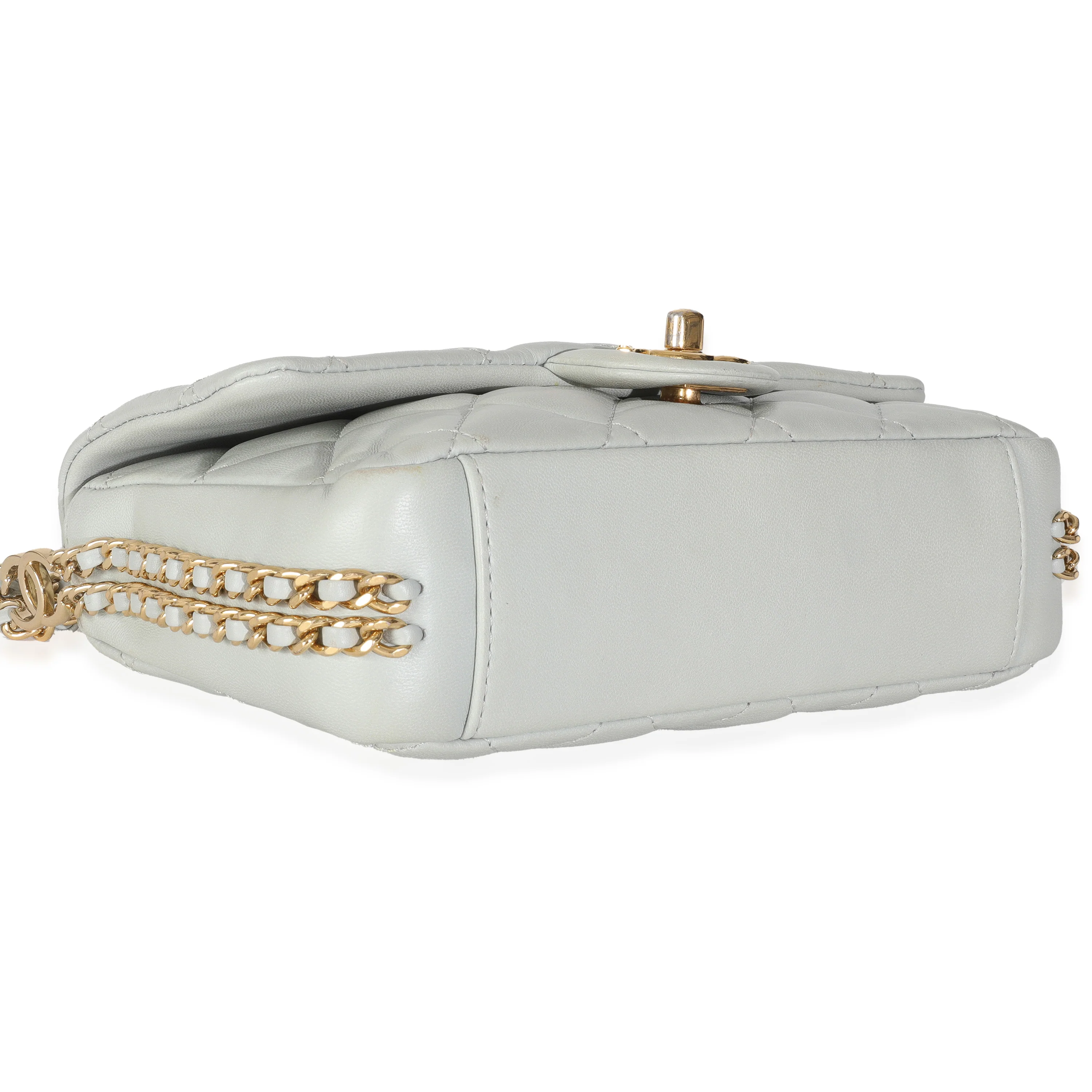Light Blue Quilted Lambskin CC You Mini Flap Bag - Image 6