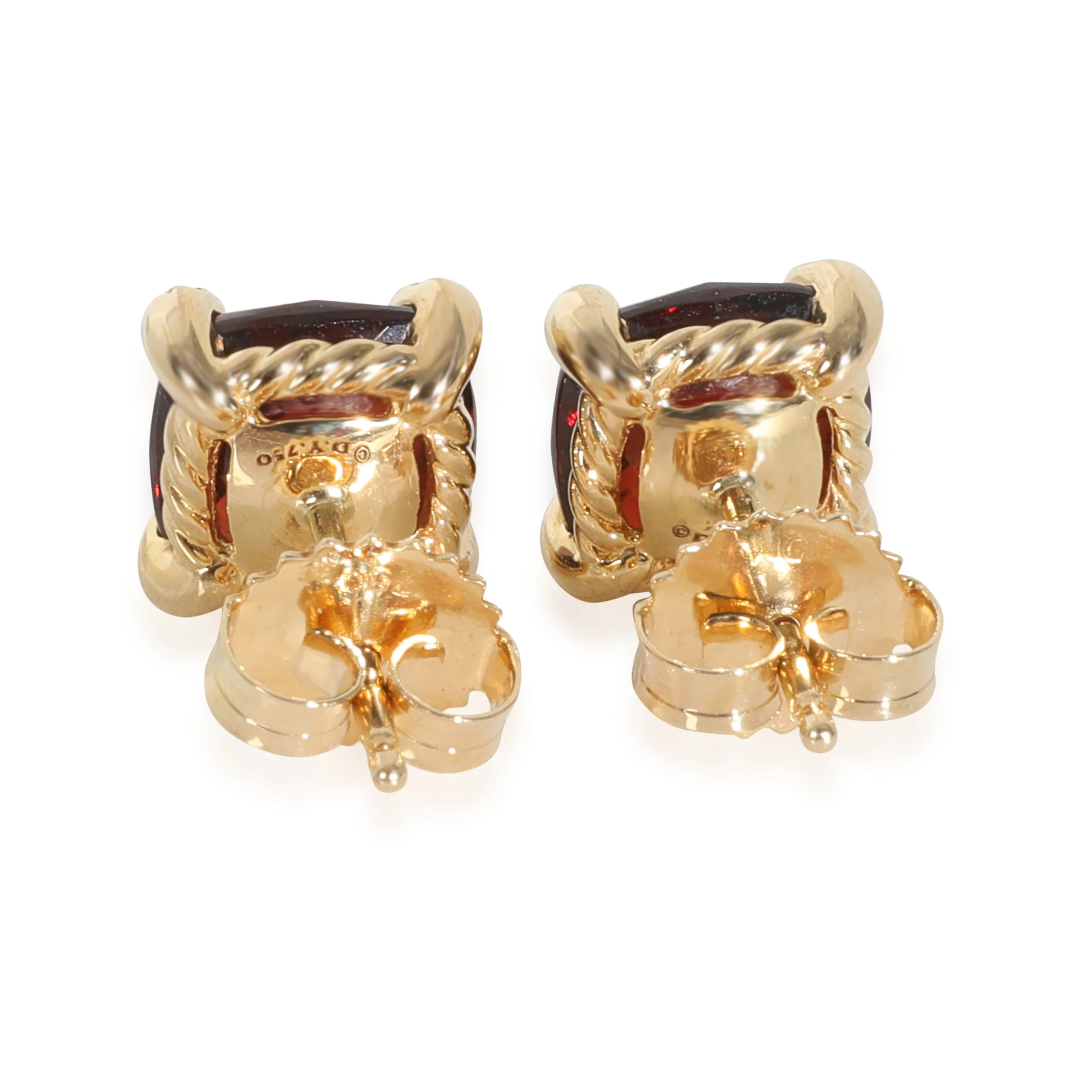 Yellow Gold Garnet and Diamond Chatelaine Earrings - Image 3