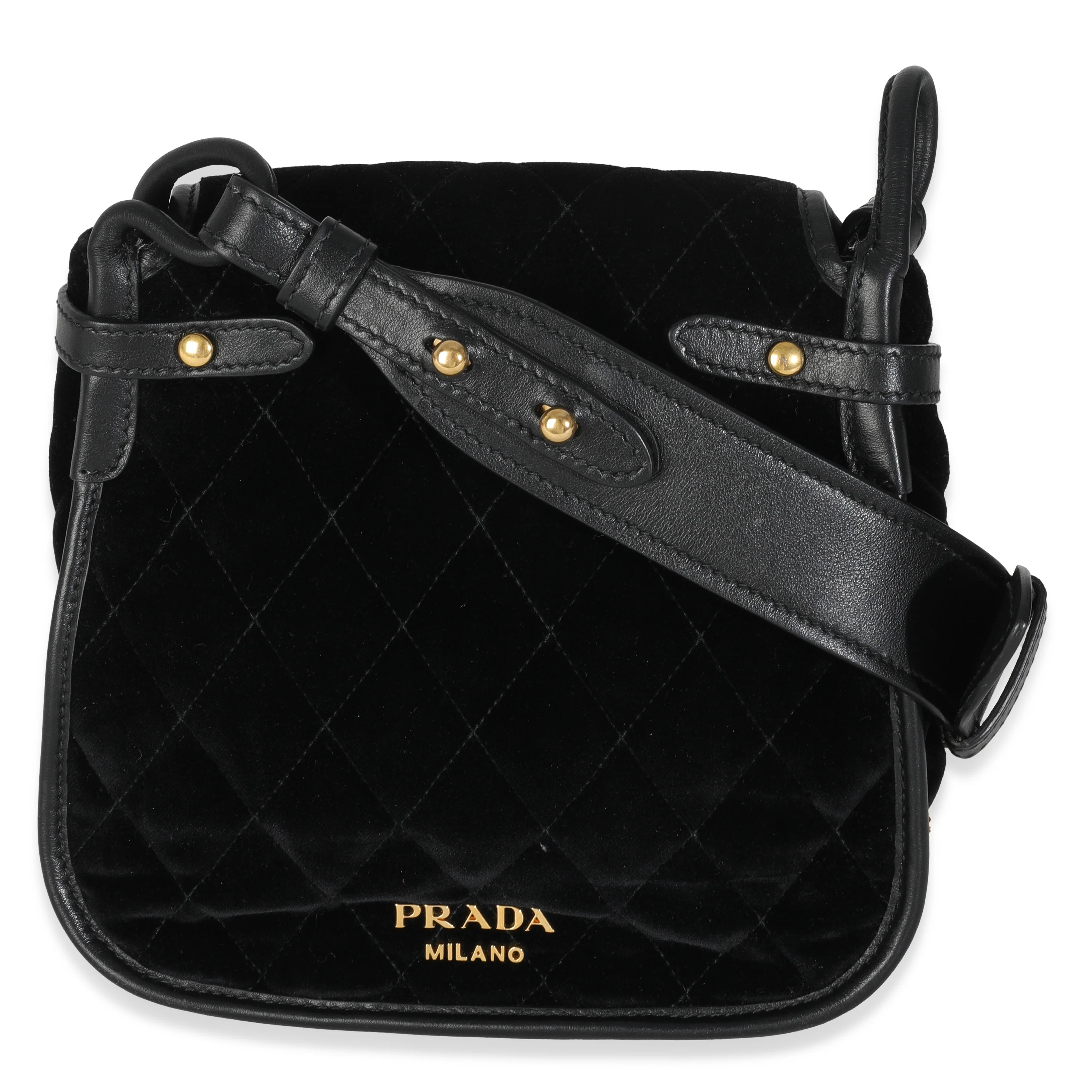 Black Quilted Velvet Velluto Impuntu Corsaire Crossbody - Image 4