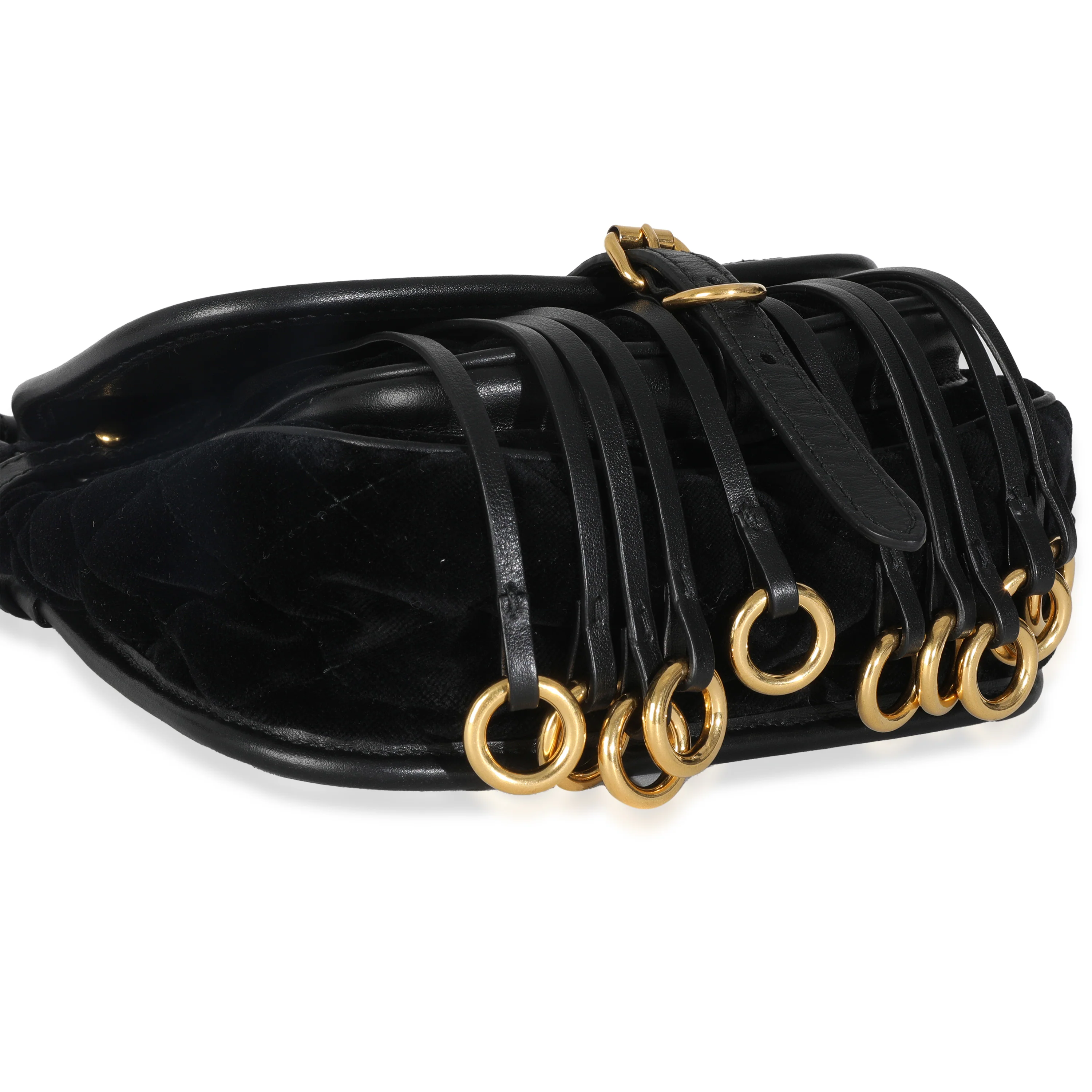 Black Quilted Velvet Velluto Impuntu Corsaire Crossbody - Image 6