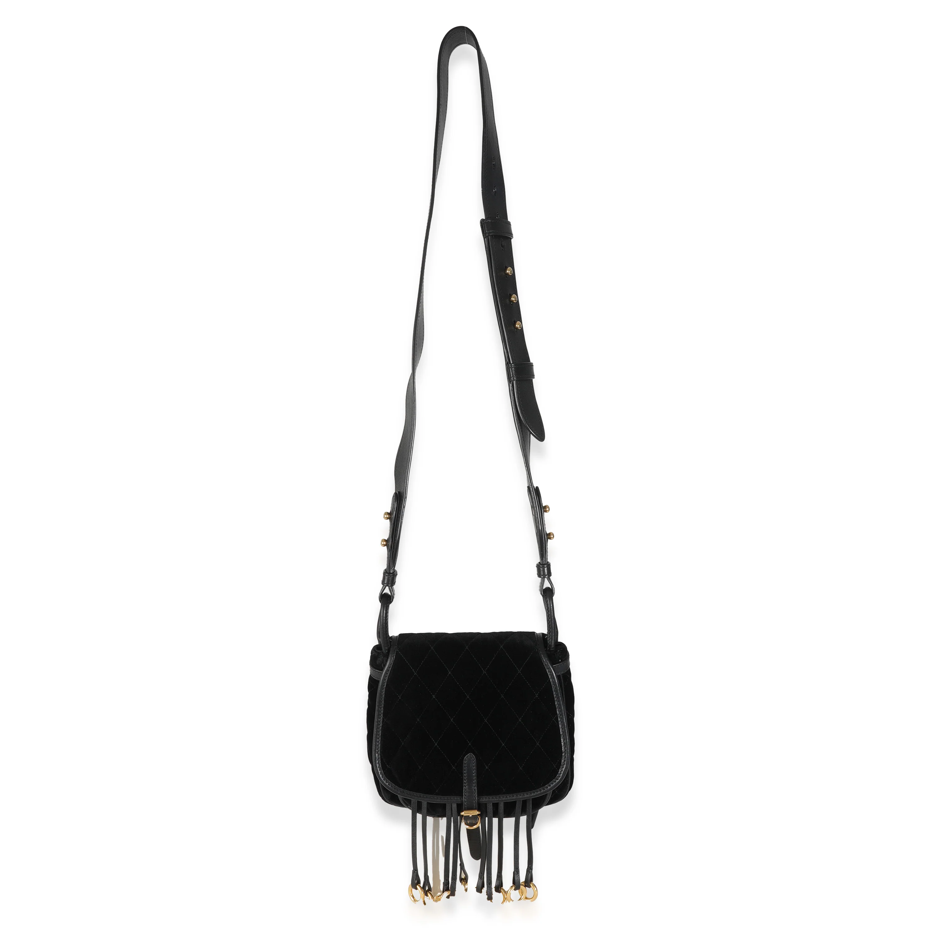 Black Quilted Velvet Velluto Impuntu Corsaire Crossbody - Image 8