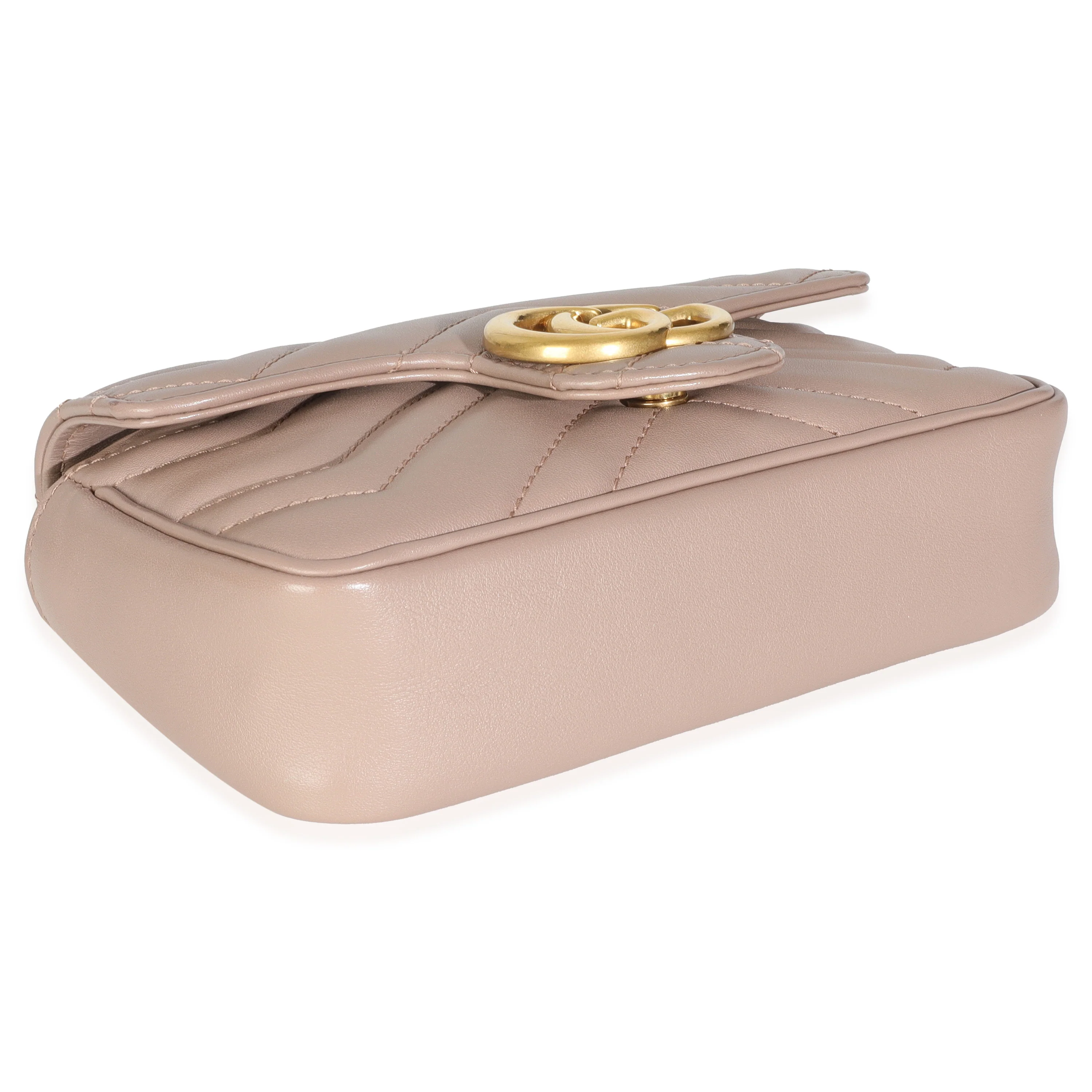 Porcelain Rose Calfskin Matelasse Super Mini GG Marmont Bag - Image 6