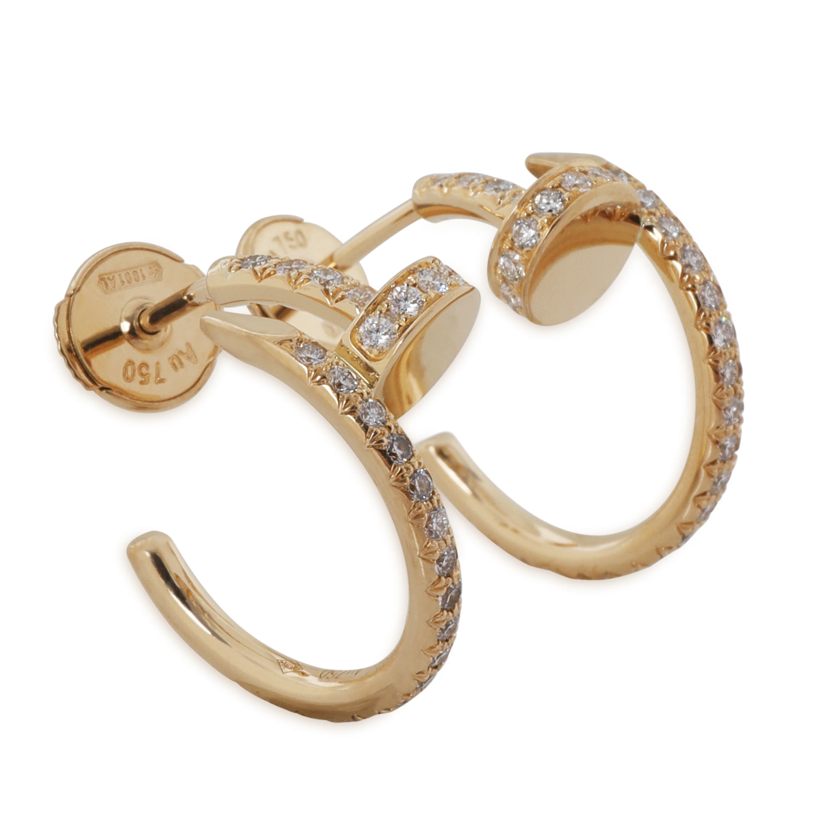 Yellow Gold Diamond Small Model Juste Un Clou Earrings - Image 2