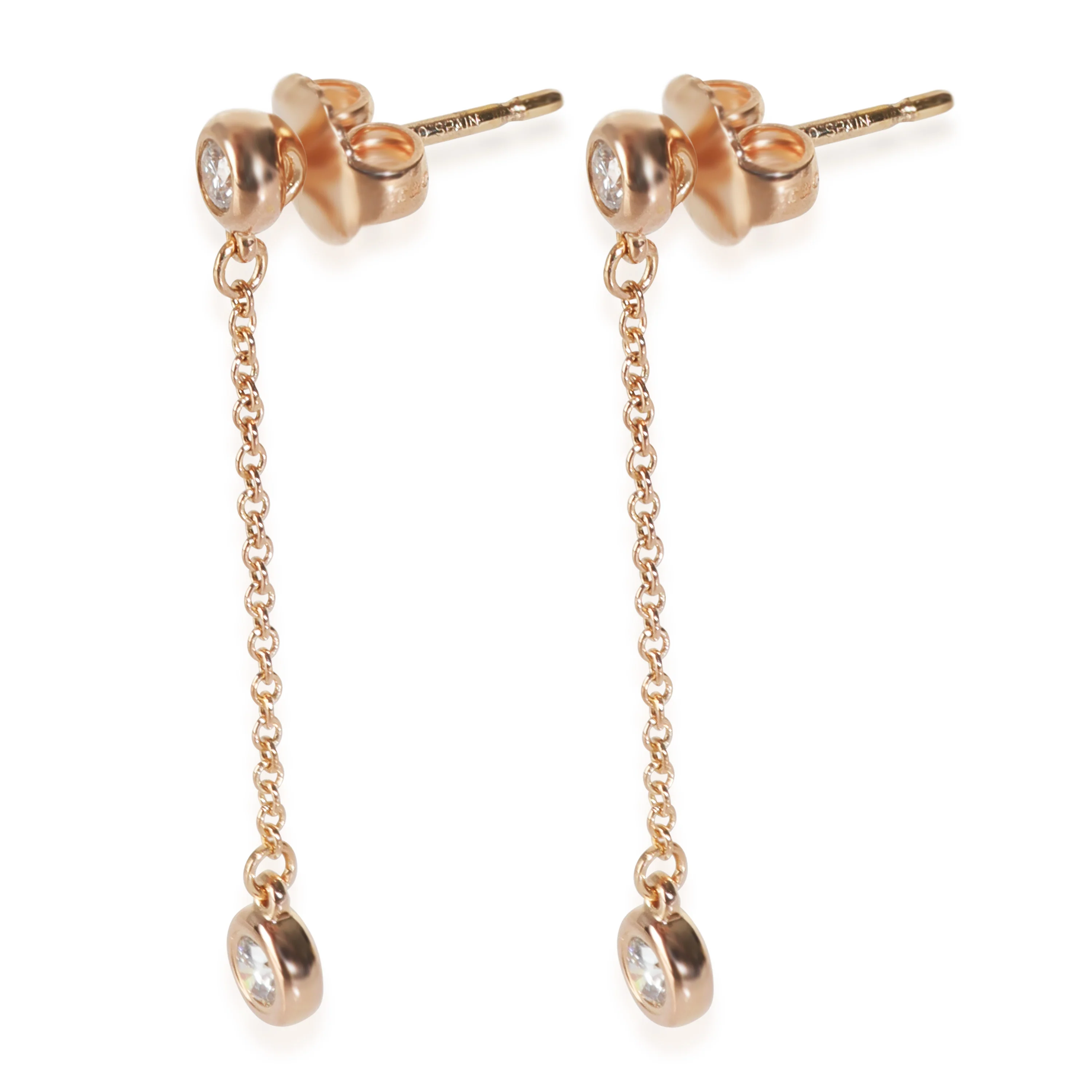 Rose Gold Diamond Elsa Peretti Diamonds By The Yard Earrings - Image 2