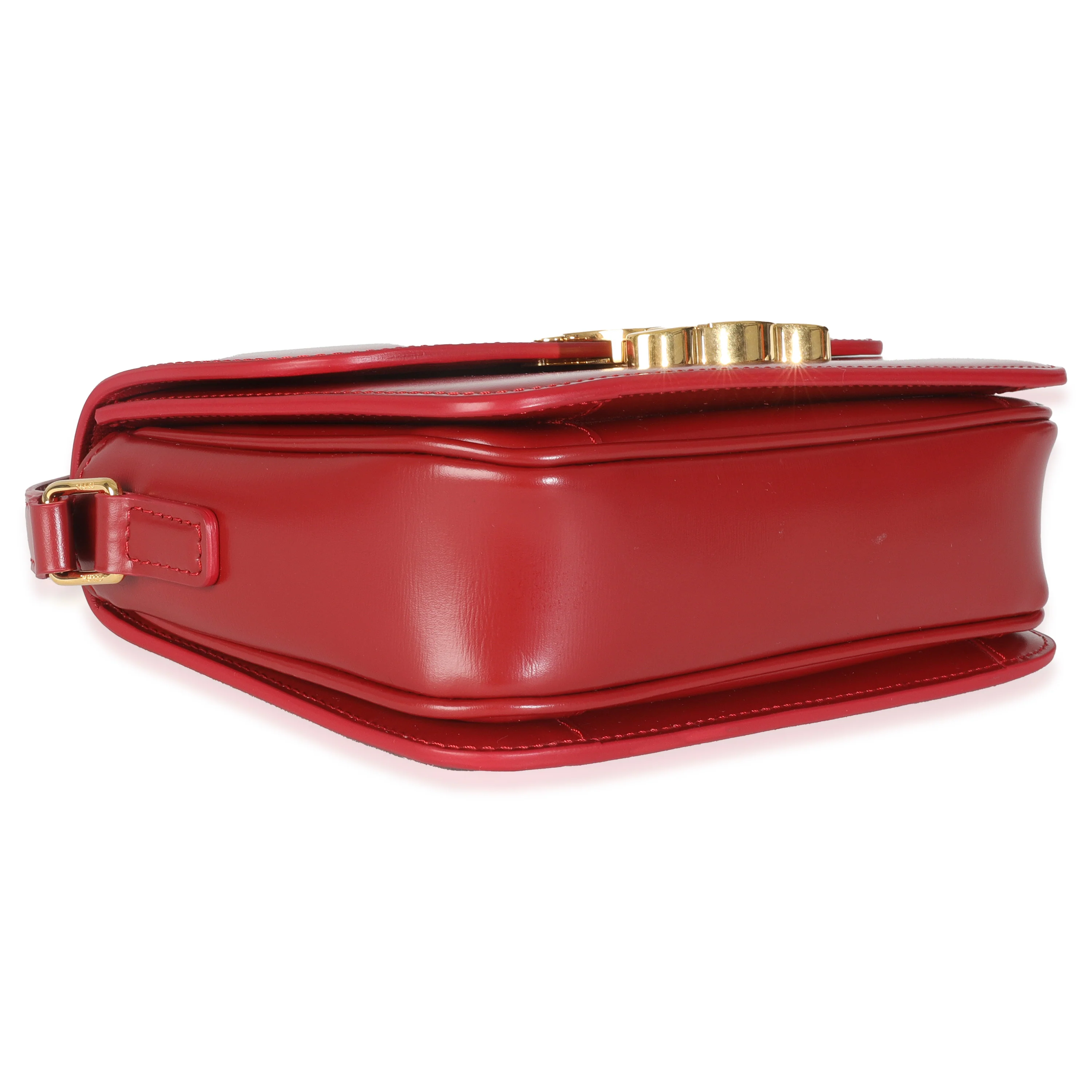 Carmin Shiny Calfskin Teen Triomphe Bag - Image 6