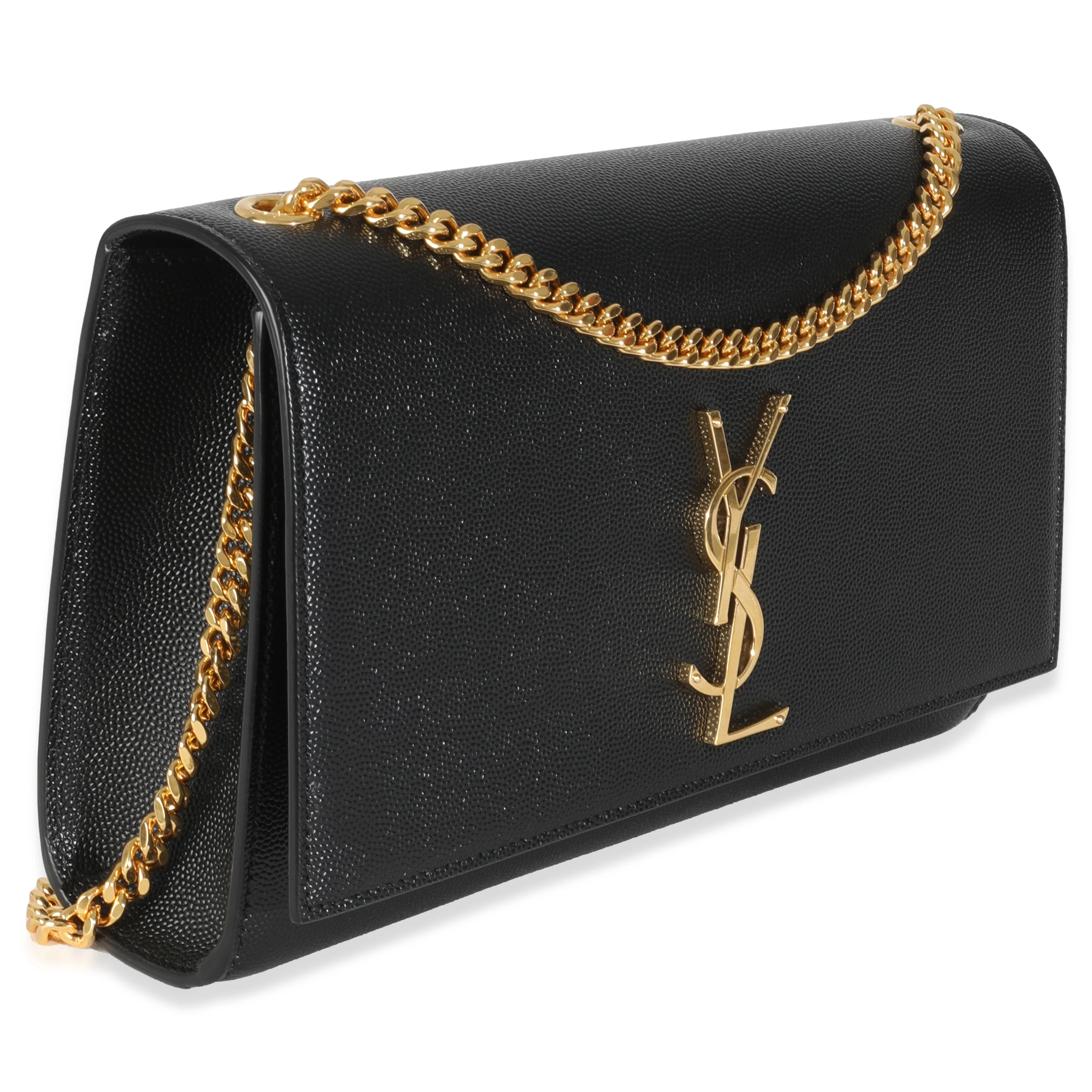 Black Grain De Poudre Medium Kate Chain Bag - Image 3