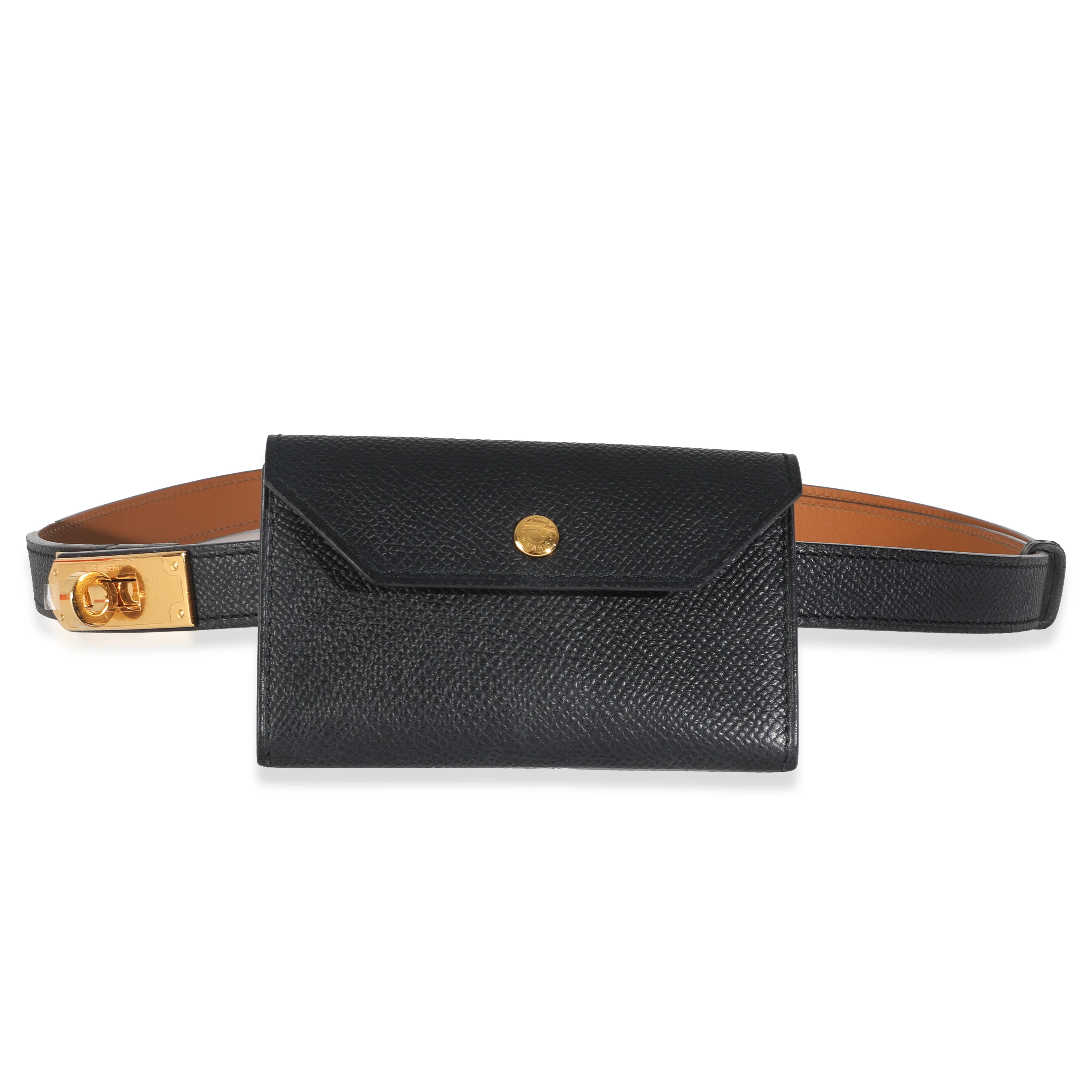 Black Epsom Kelly Pocket 18 Belt GHW
