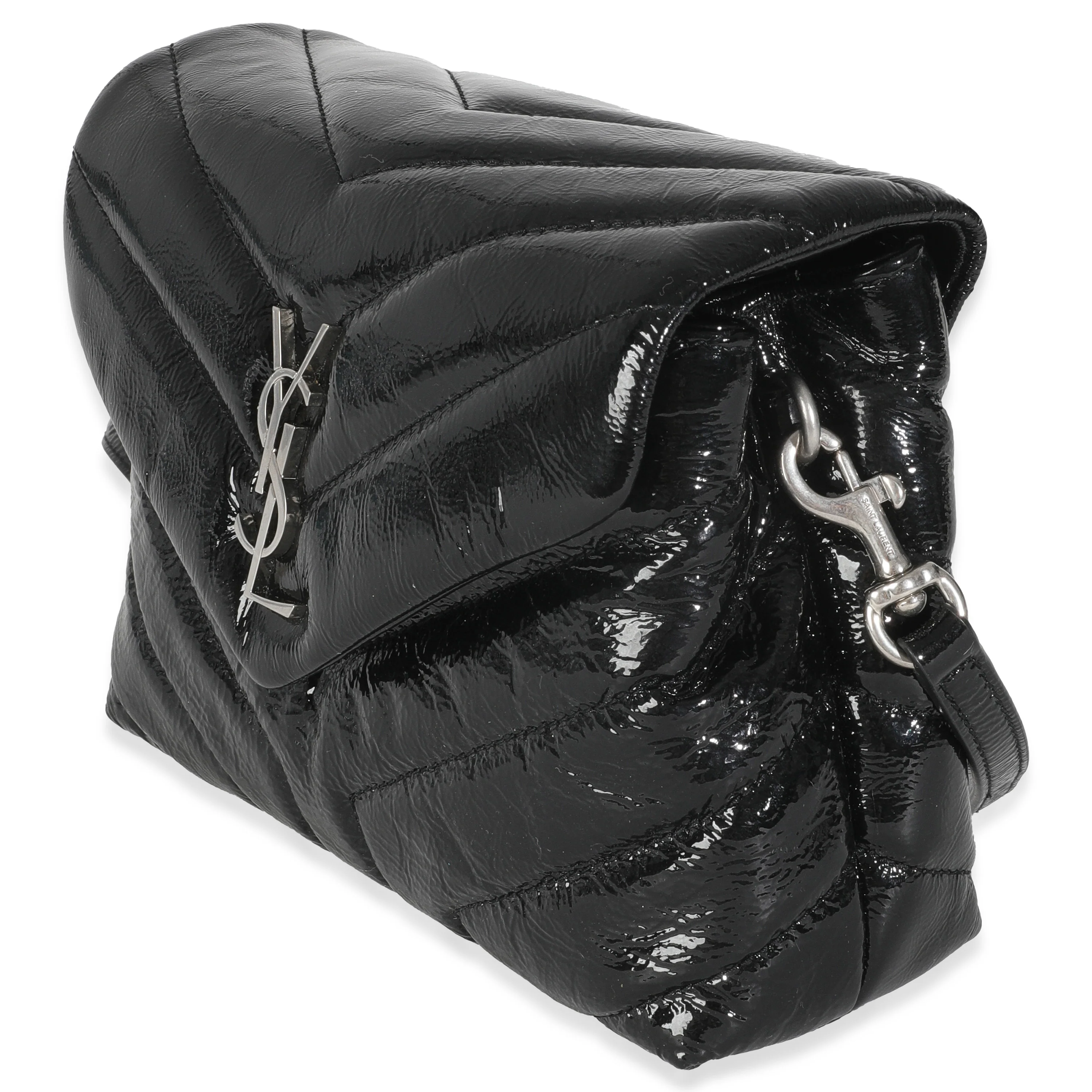 Black Quilted Patent Toy Loulou - Image 2