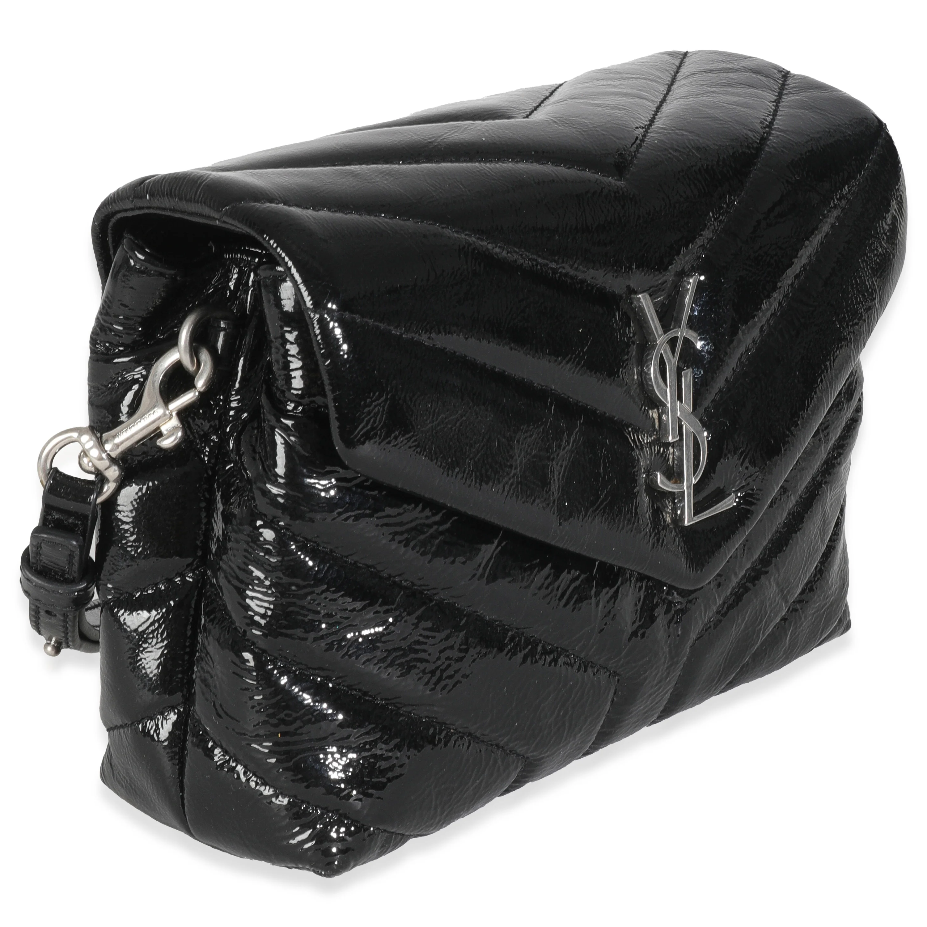Black Quilted Patent Toy Loulou - Image 3
