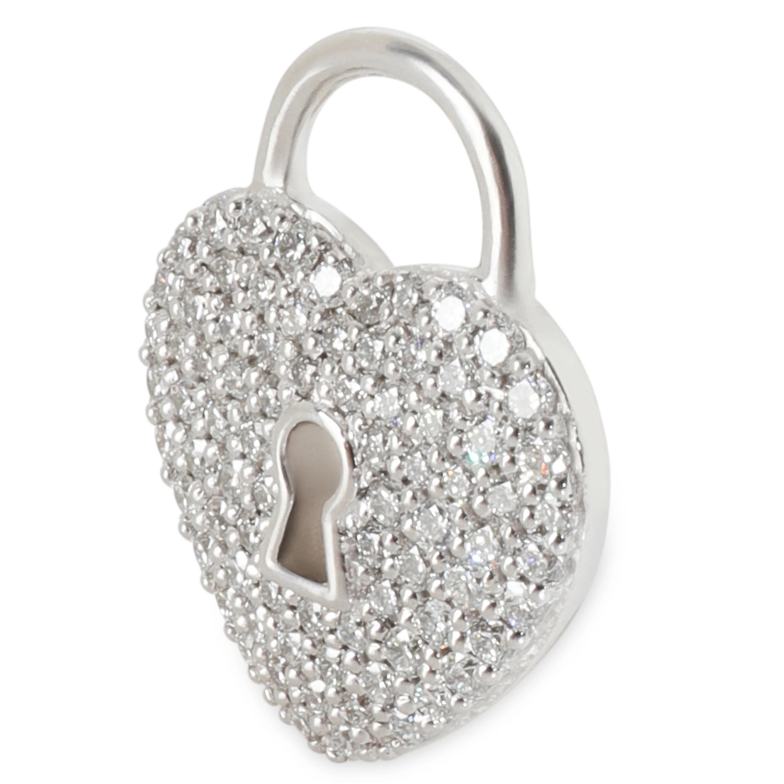 Platinum Diamond Heart Lock Pendant - Image 2
