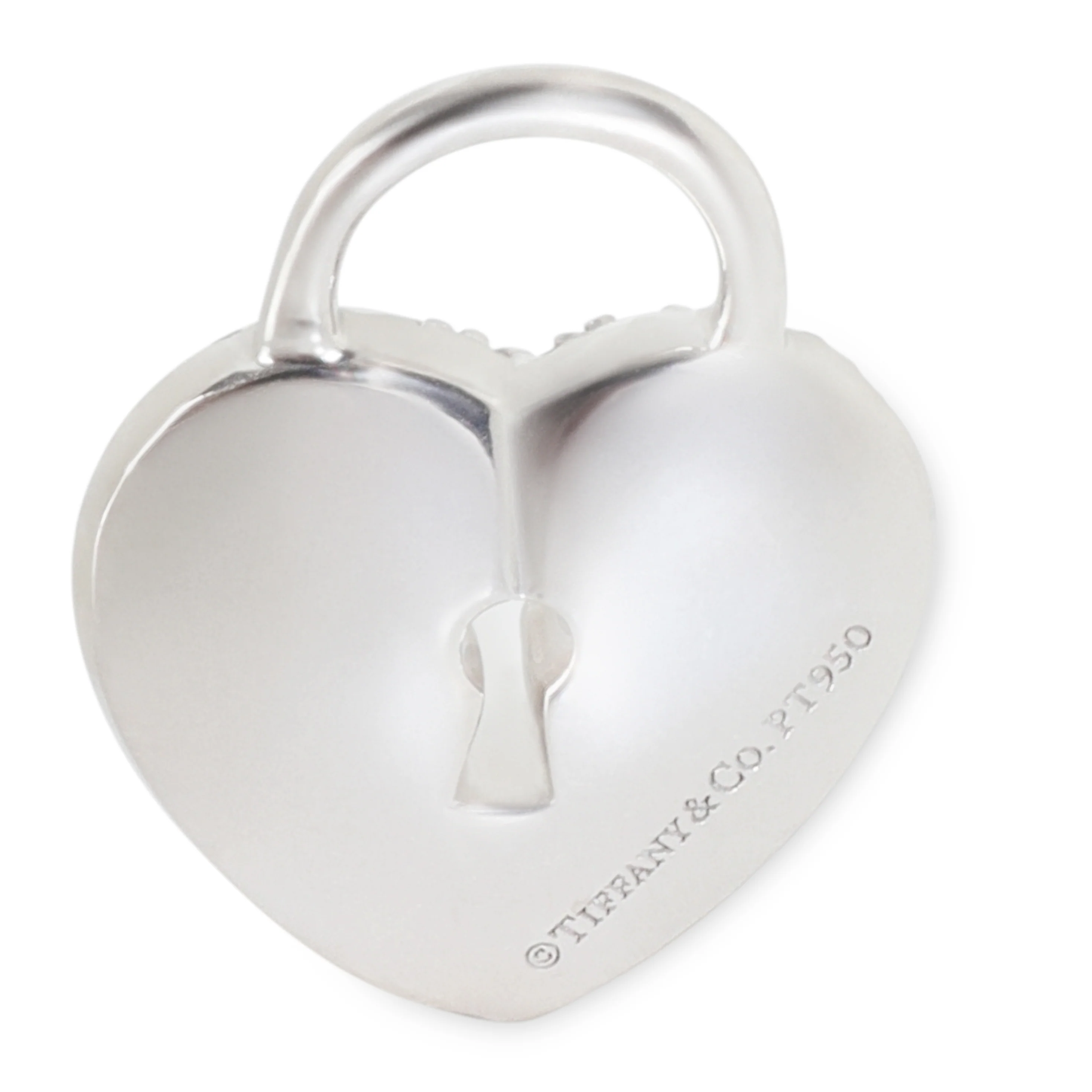 Platinum Diamond Heart Lock Pendant - Image 3