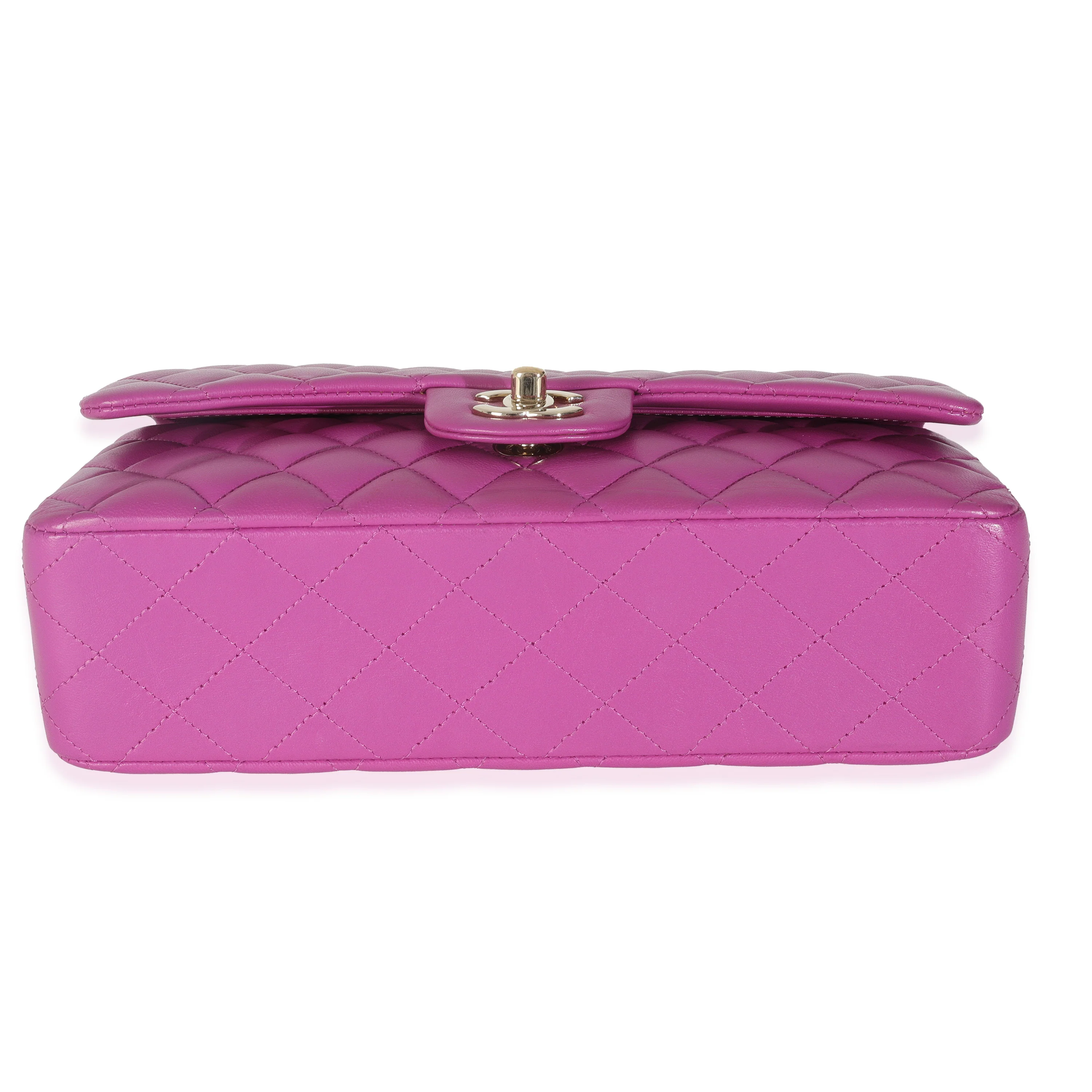 Purple Quilted Lambskin Medium Classic Double Flap Bag - Image 4