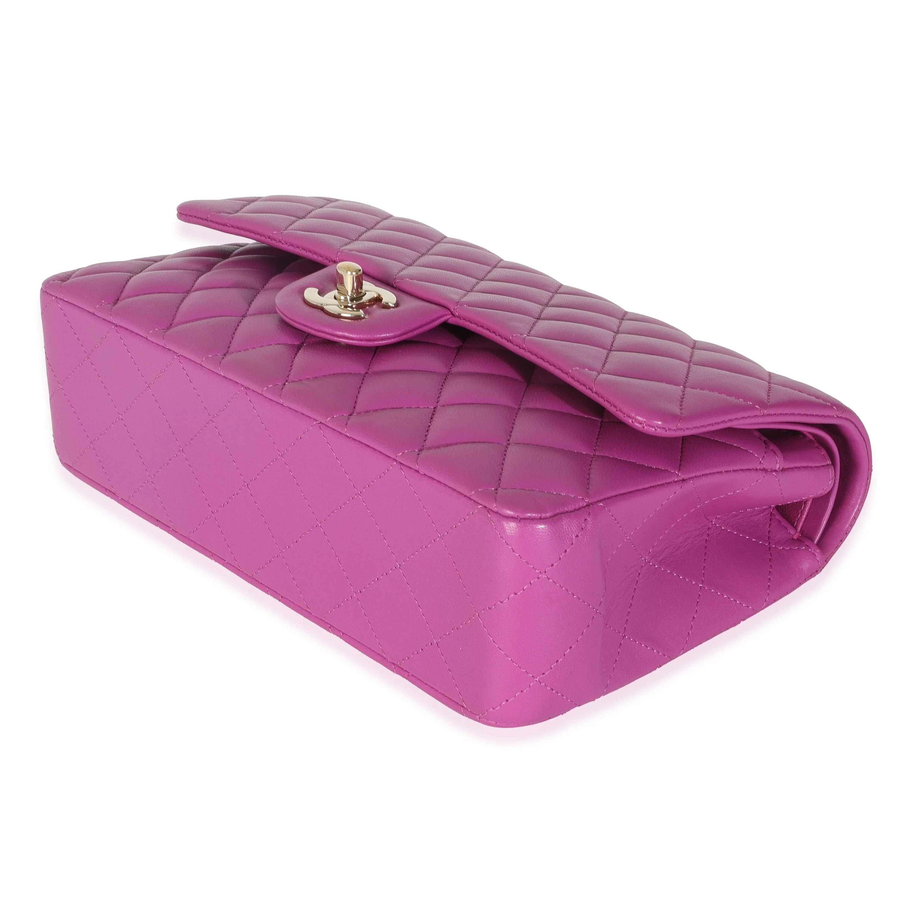Purple Quilted Lambskin Medium Classic Double Flap Bag - Image 5