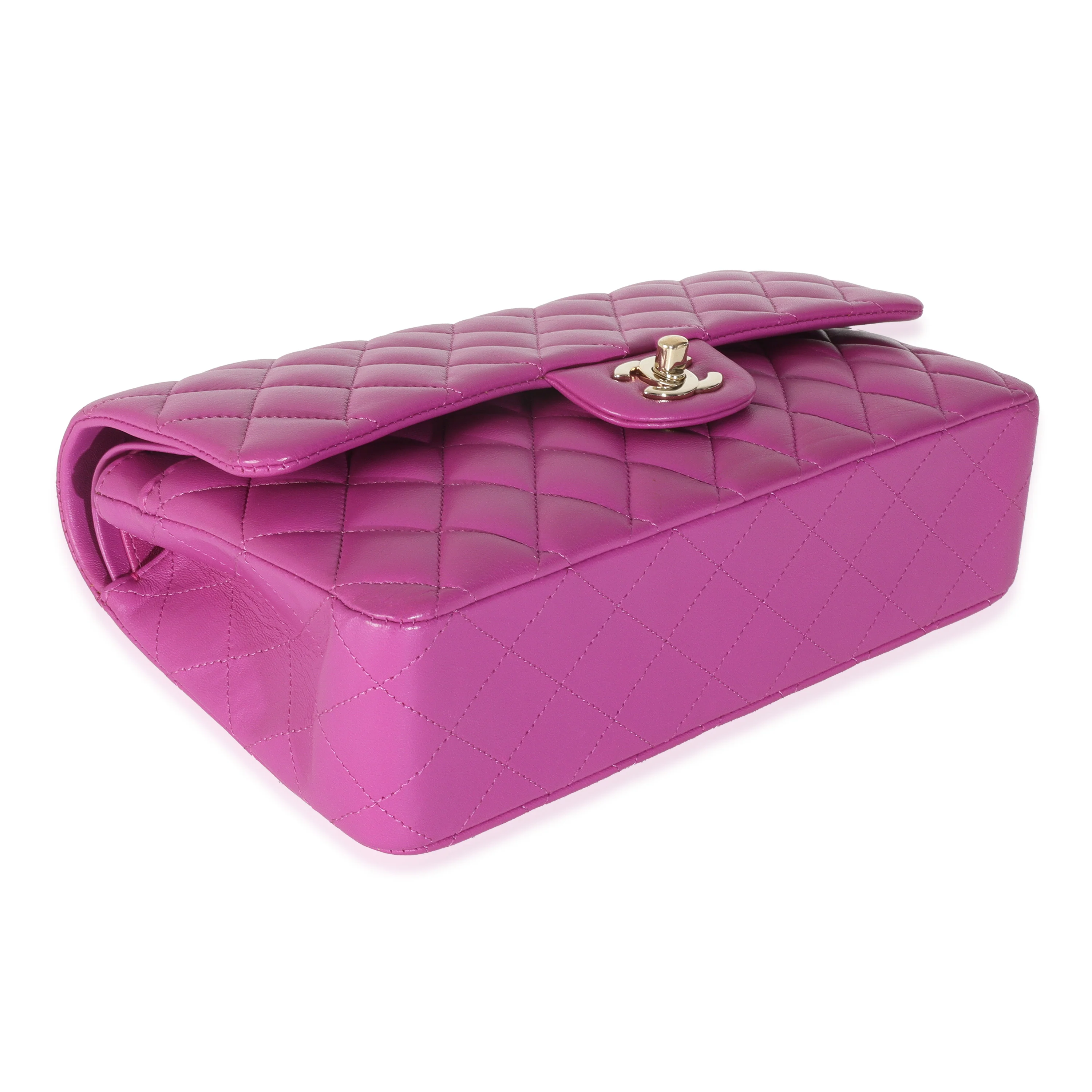 Purple Quilted Lambskin Medium Classic Double Flap Bag - Image 7