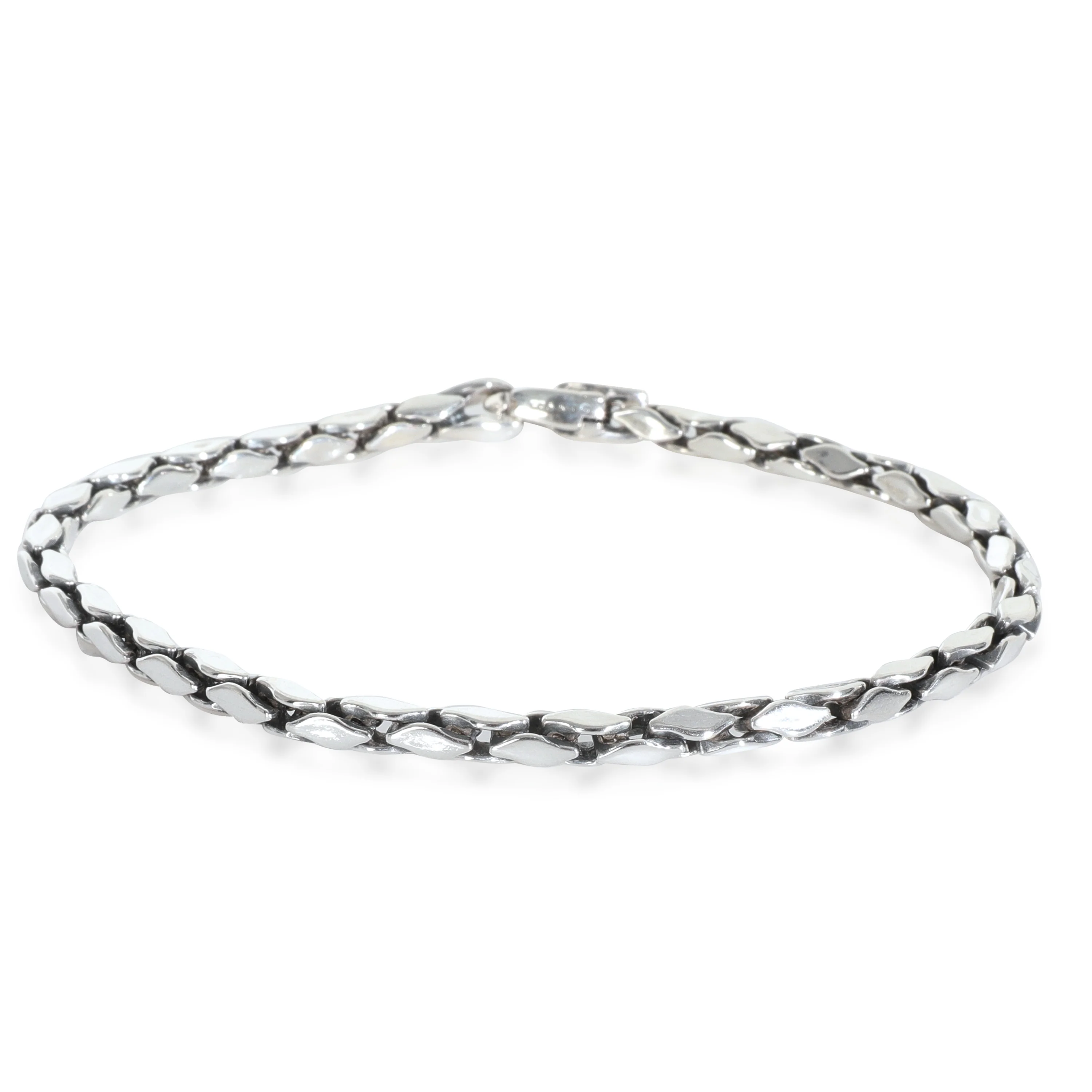 Sterling Silver Fluted Chain Bracelet