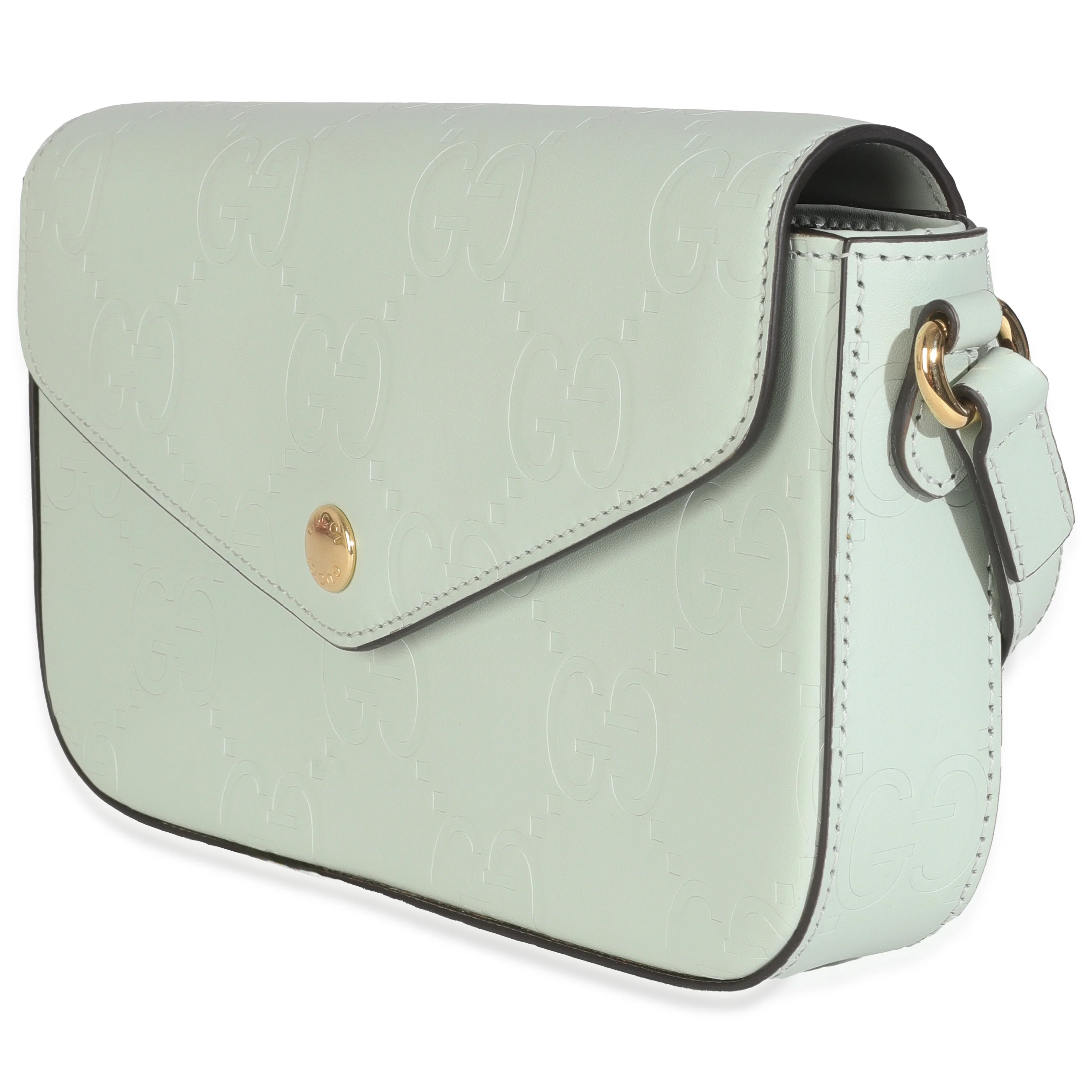 Pale Green Calfskin GG Super Mini Shoulder Bag - Image 2