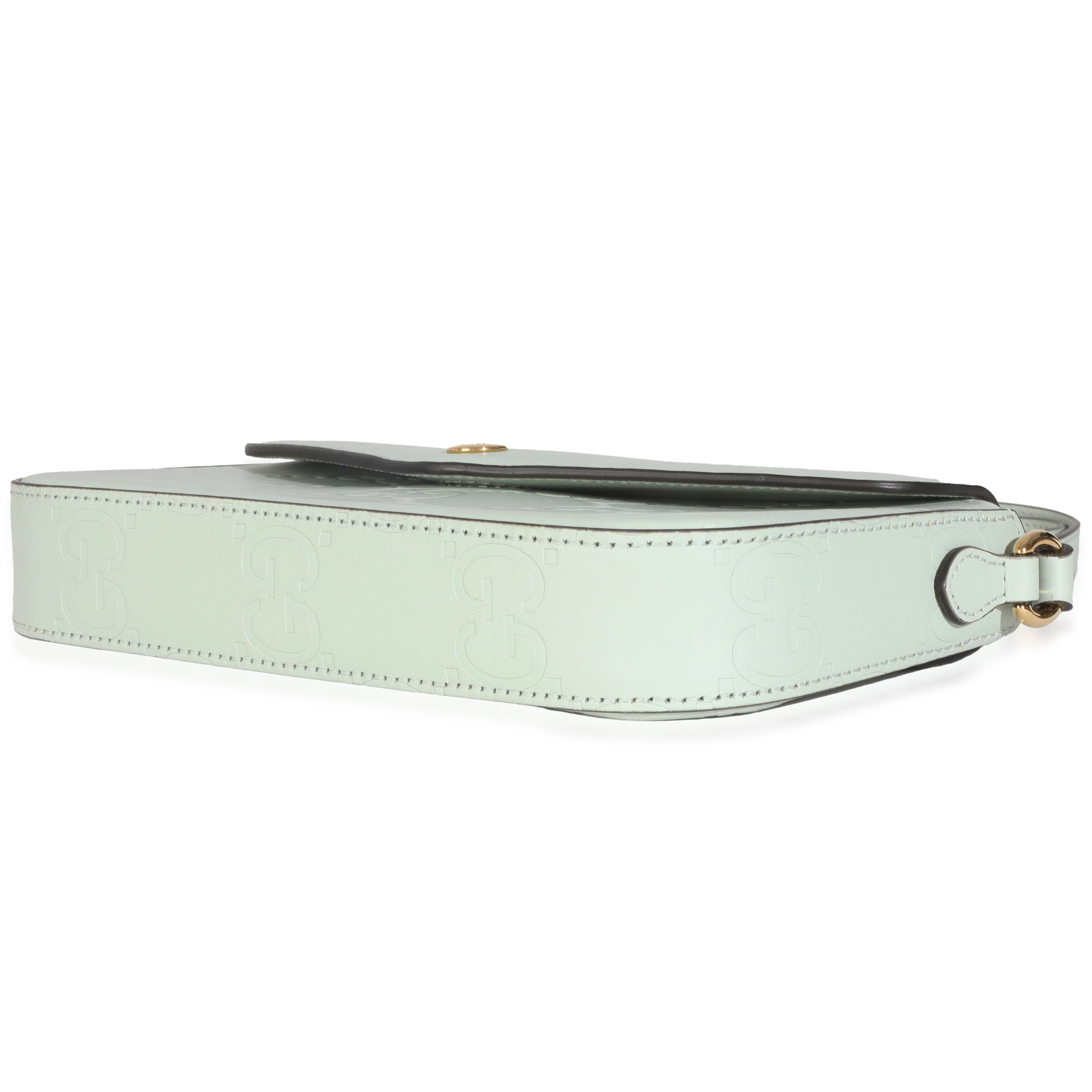 Pale Green Calfskin GG Super Mini Shoulder Bag - Image 7