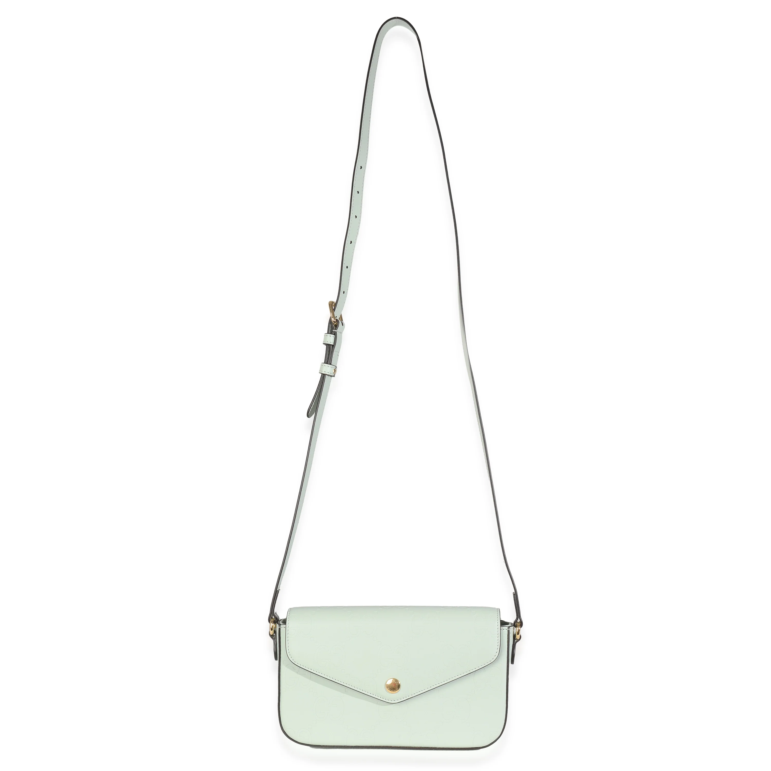 Pale Green Calfskin GG Super Mini Shoulder Bag - Image 8