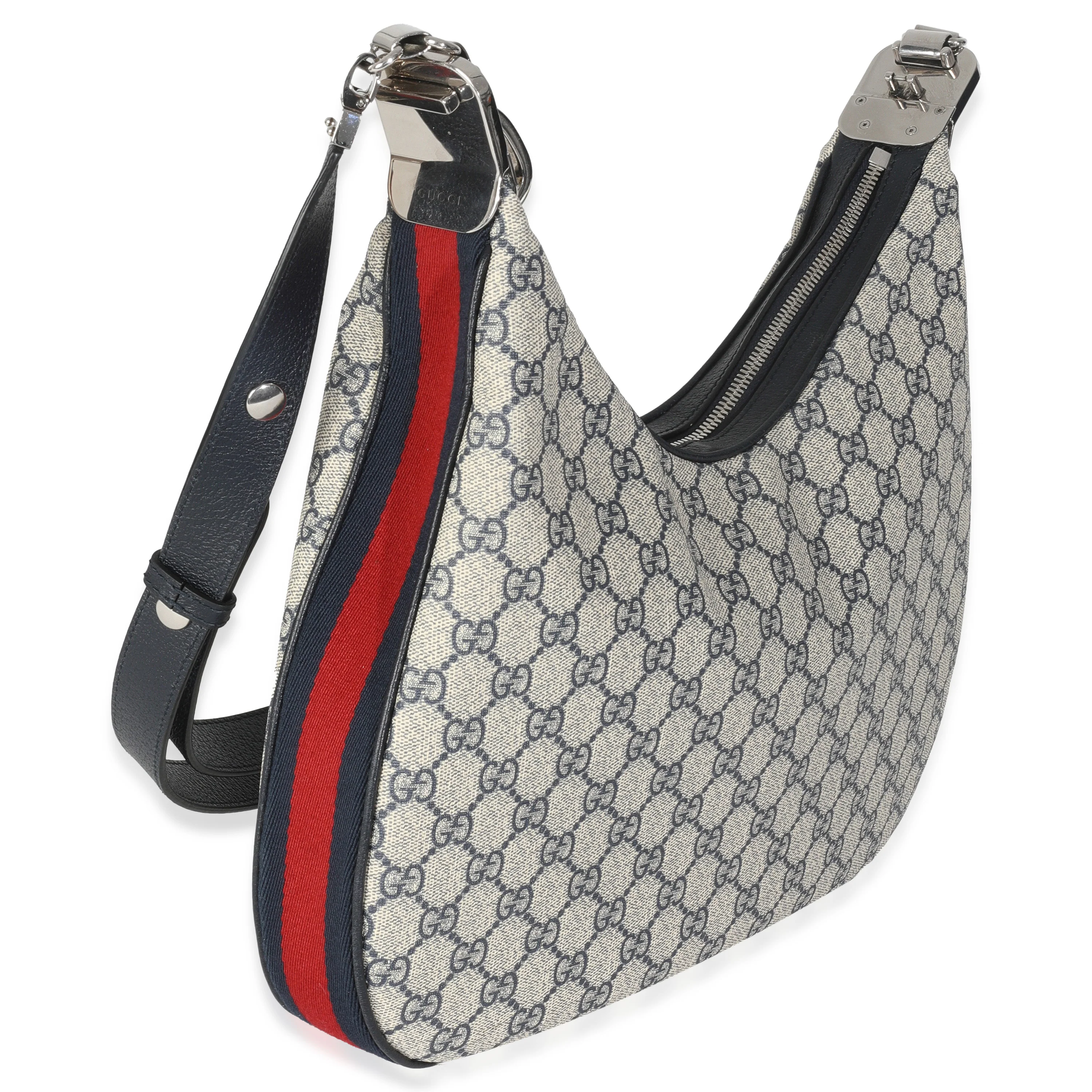 Navy GG Supreme Large Attache Shoulder Bag - Image 3