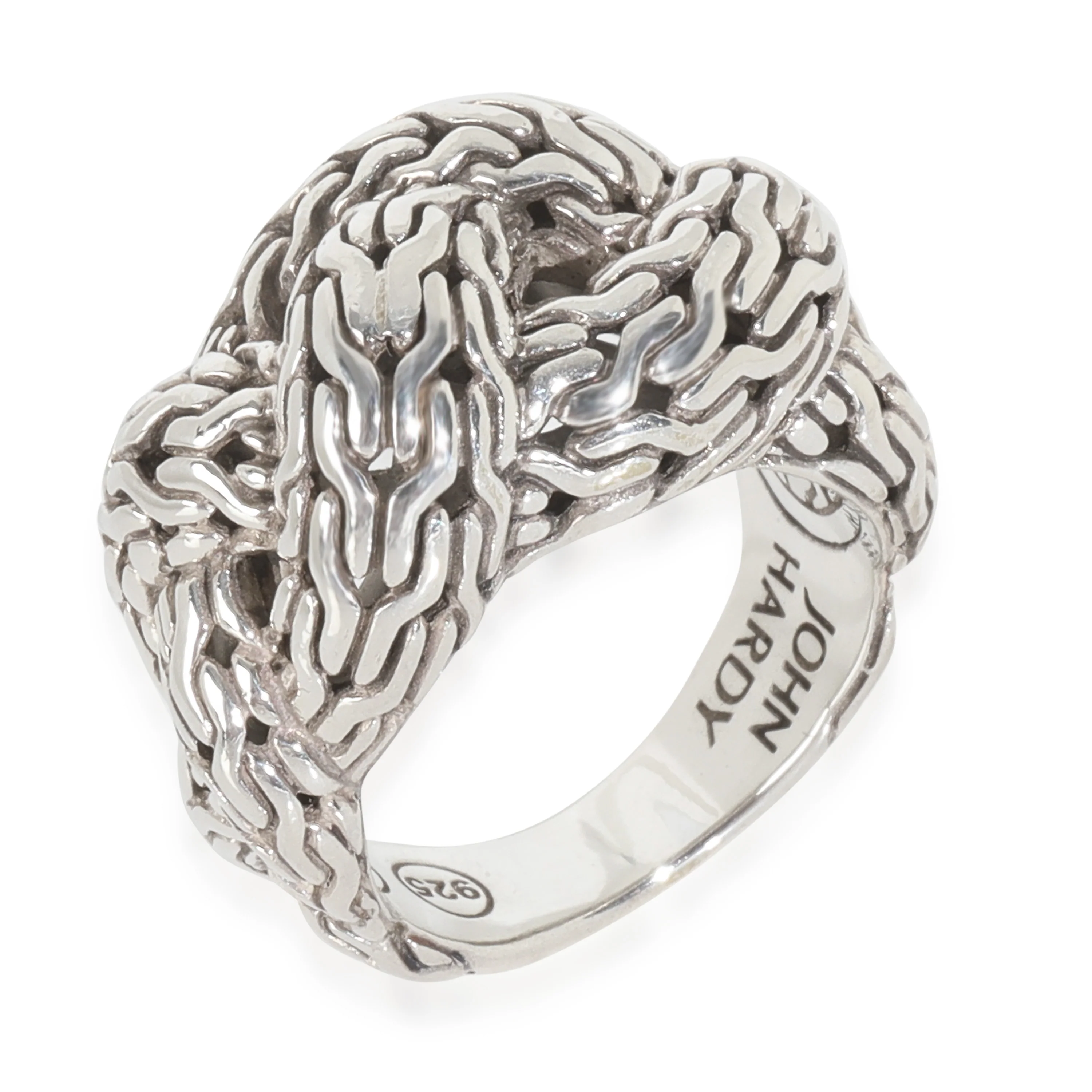 Sterling Silver  Classic Chain Braided Knot Ring - Image 3
