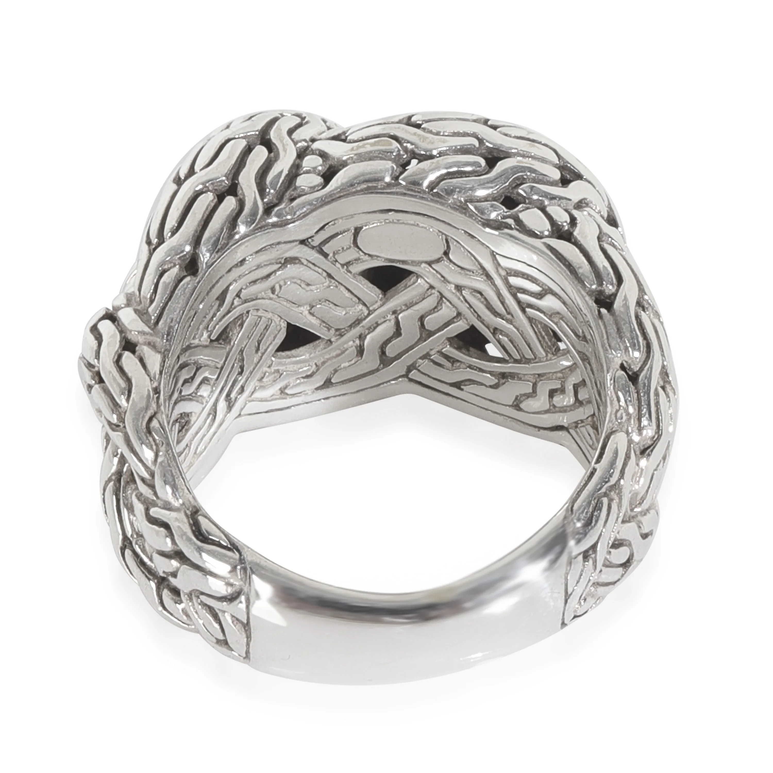 Sterling Silver  Classic Chain Braided Knot Ring - Image 4