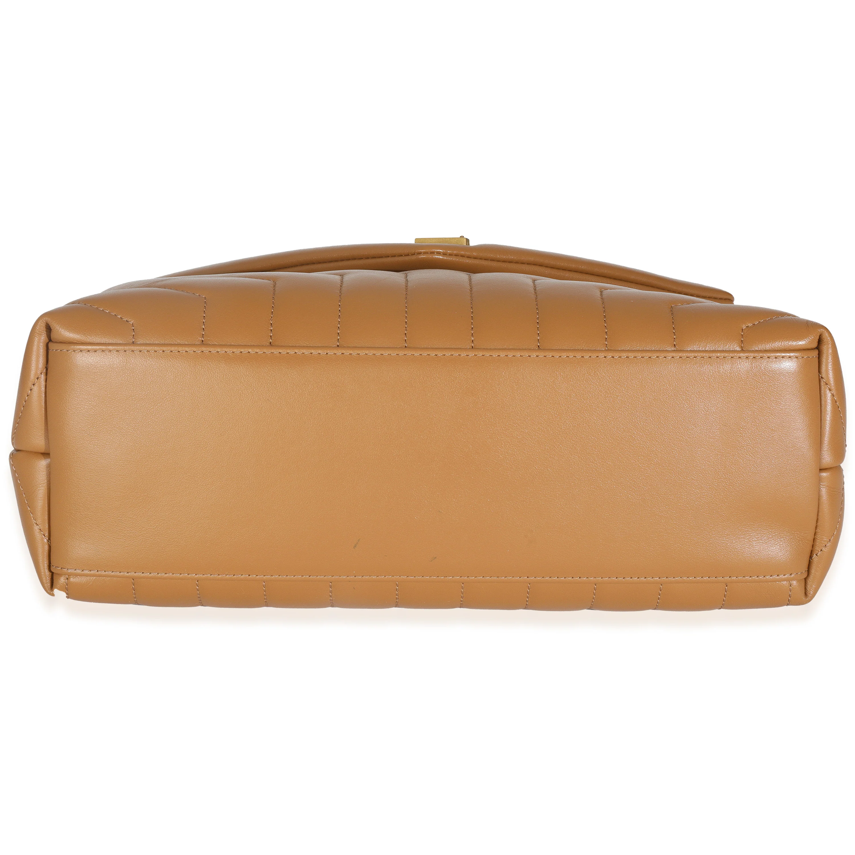 Dark Natural Calfskin Y Quilted Medium Loulou Chain Satchel - Image 5