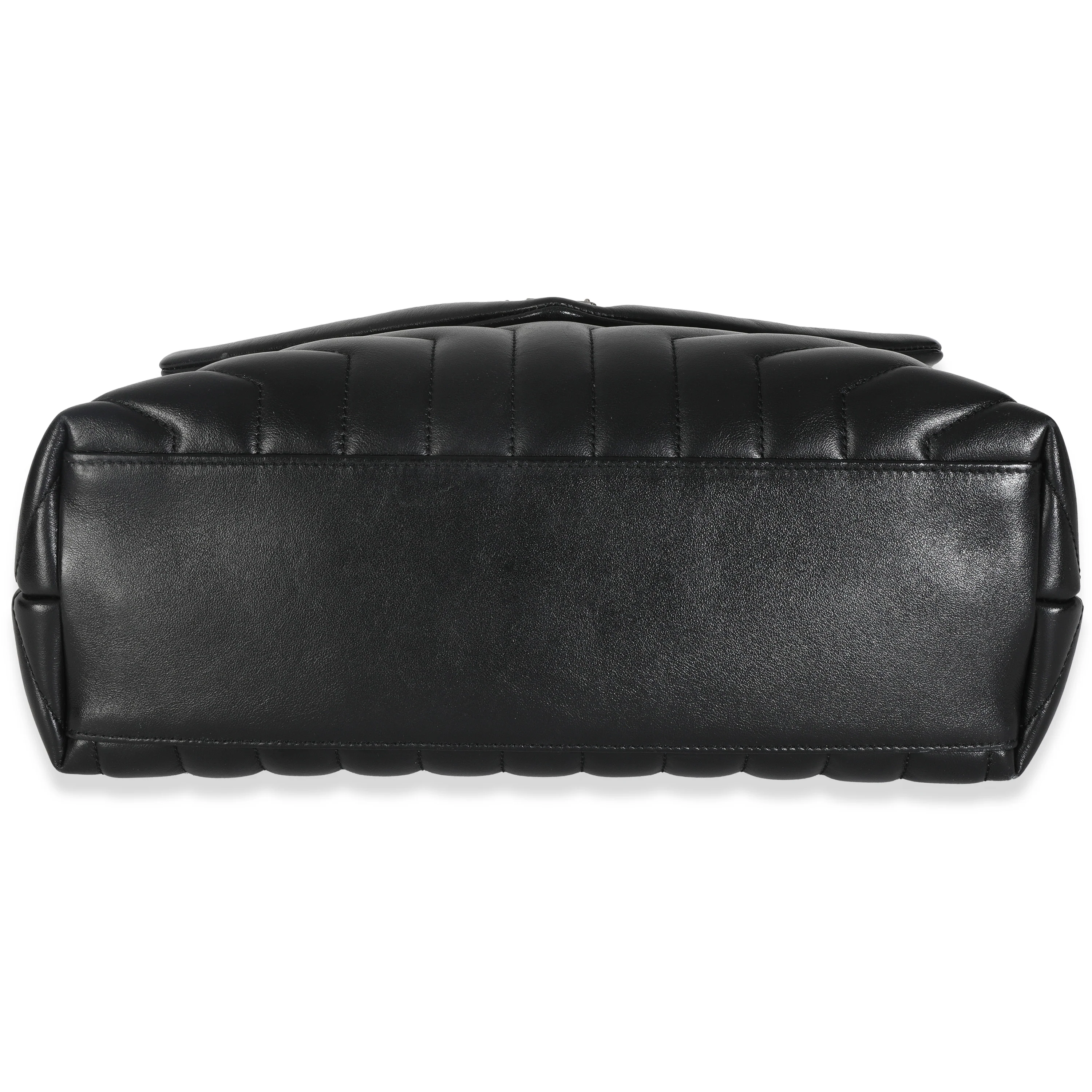 Black Calfskin Y Quilted Medium Loulou Chain Satchel - Image 5