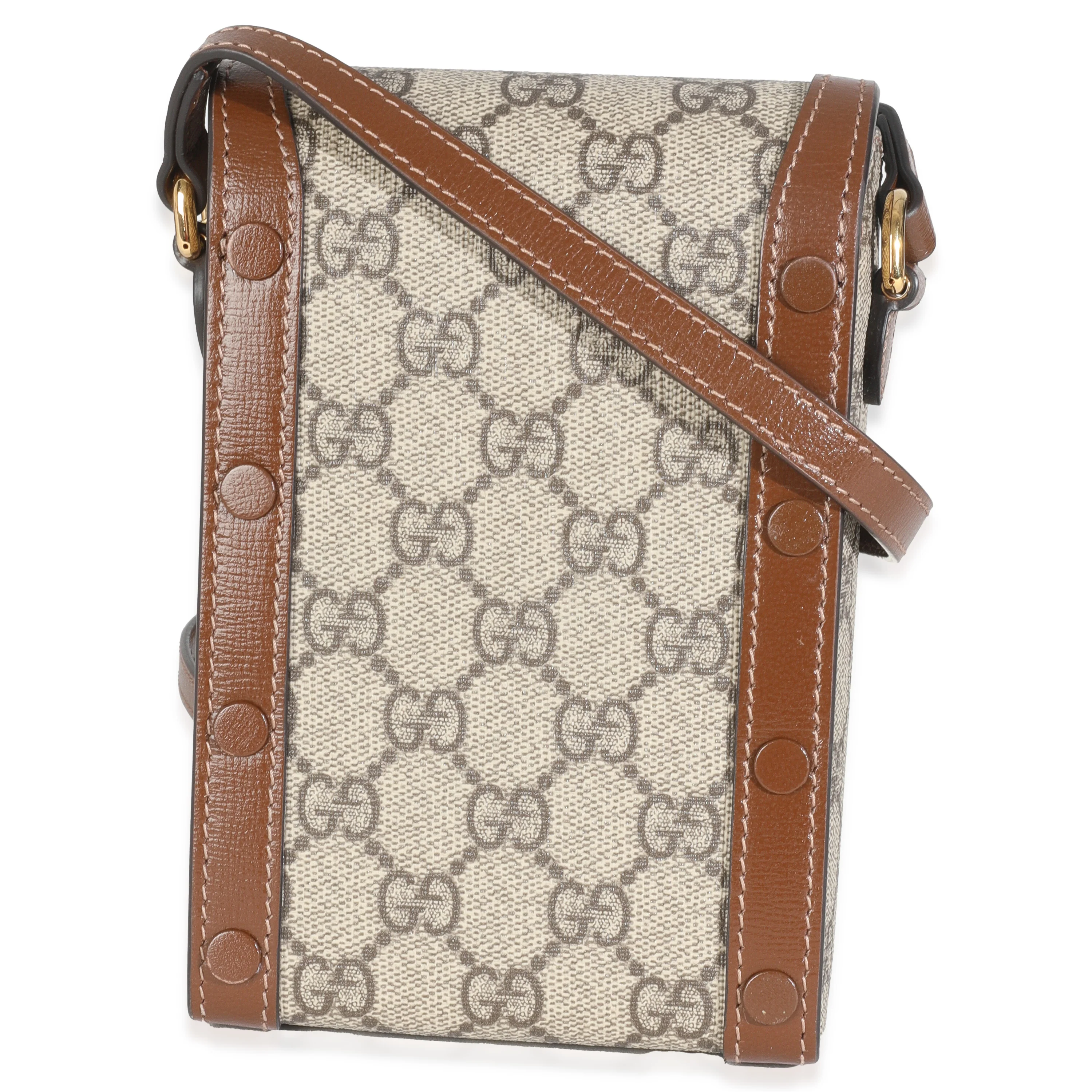 Beige GG Supreme Monogram Mini Horsebit 1955 Crossbody Bag - Image 4