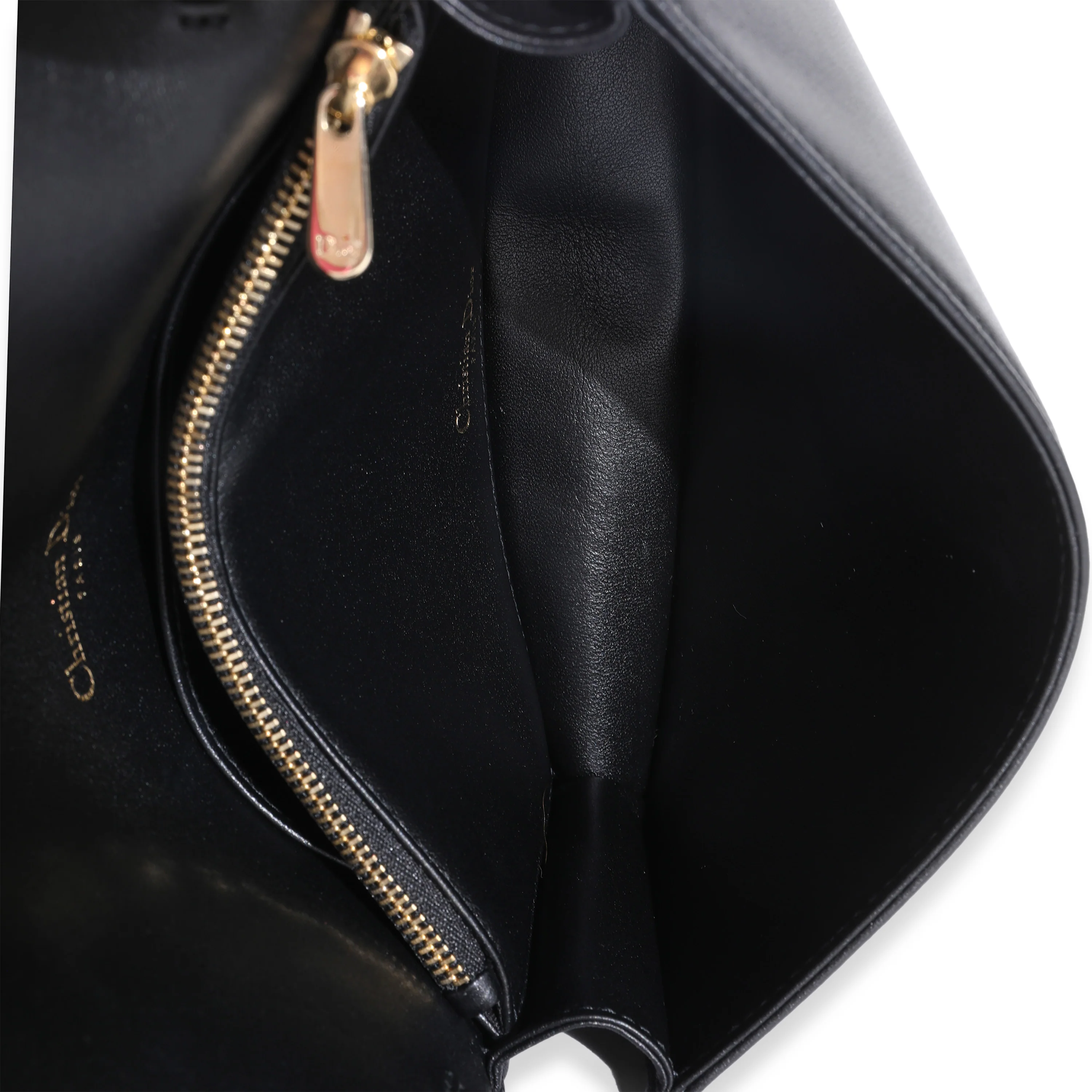 Black Lambskin Cannage Wallet On Chain - Image 9
