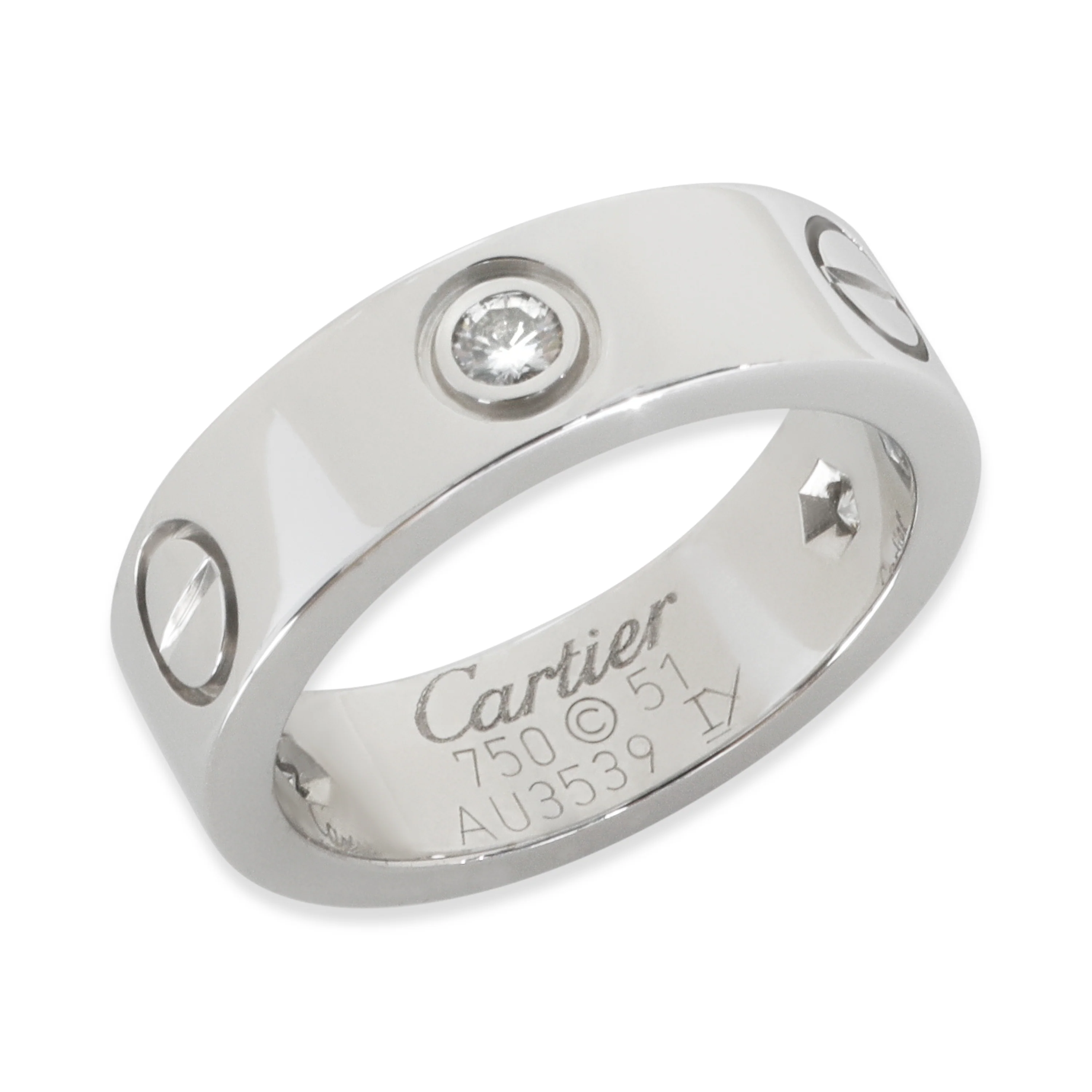 White Gold Diamond Love Ring - Image 6