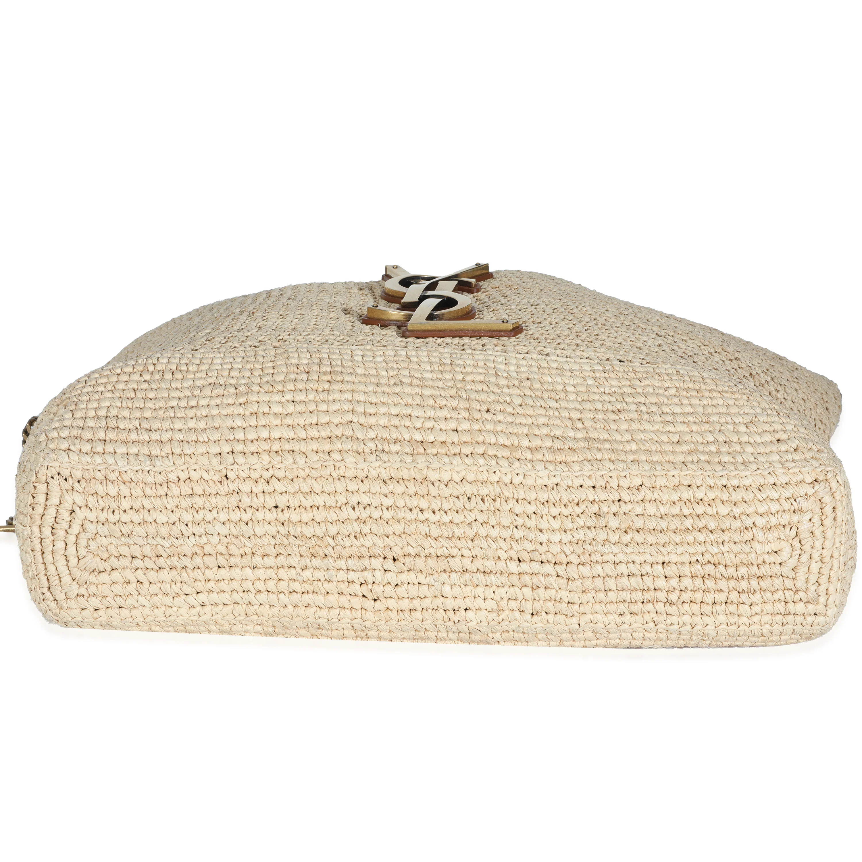 Beige Natural Raffia Icare Maxi Shopping Tote - Image 5