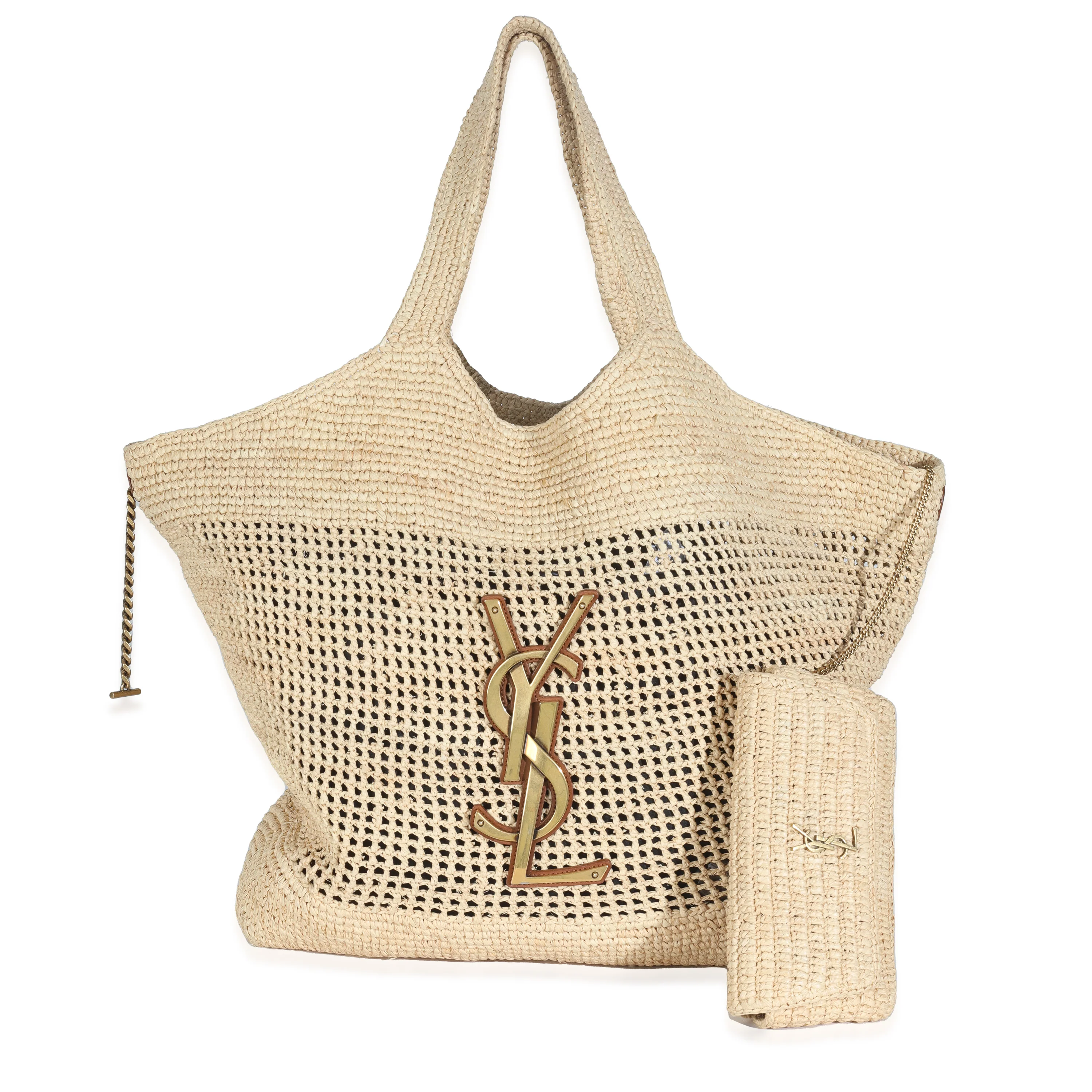 Beige Natural Raffia Icare Maxi Shopping Tote - Image 8