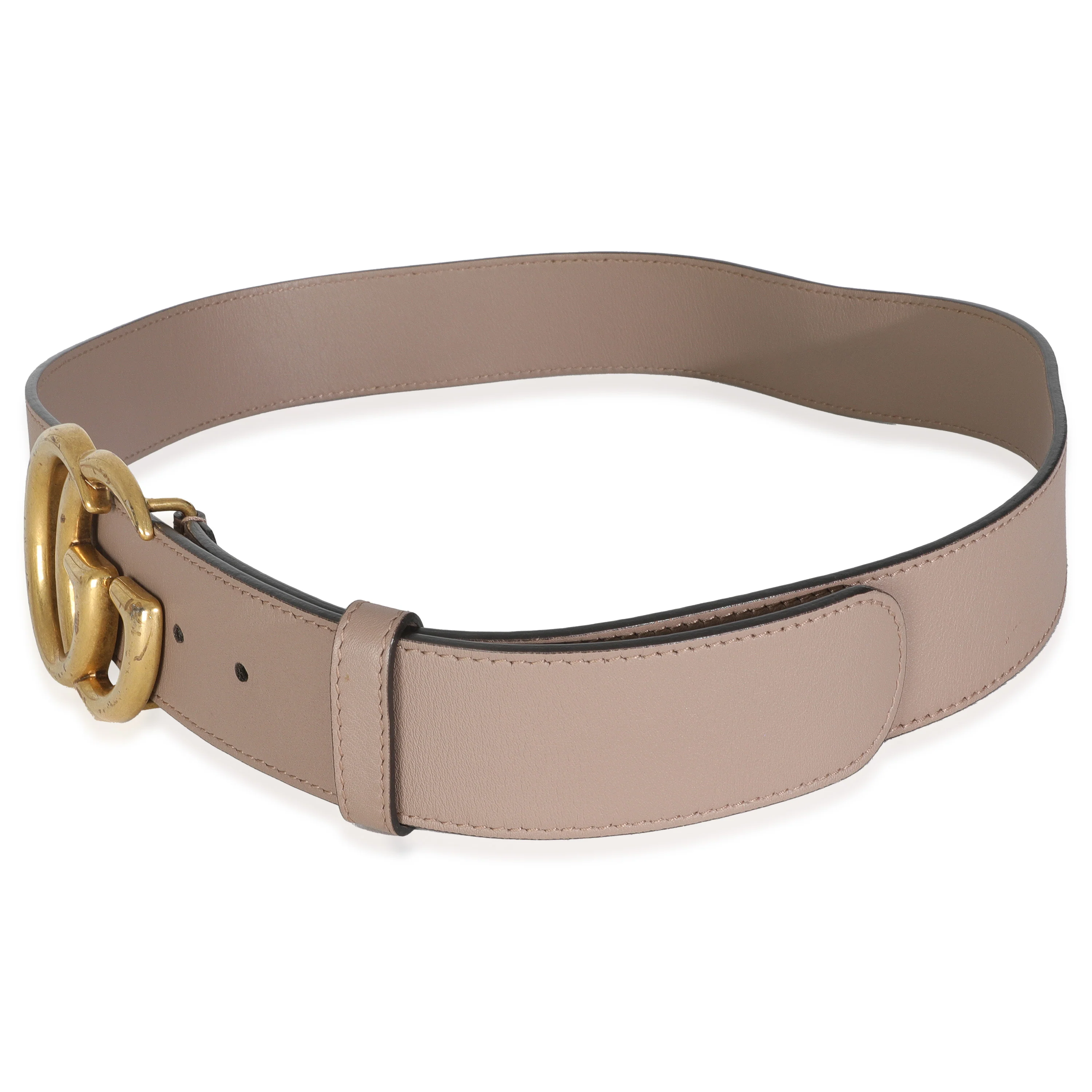 Porcelain Rose Calfskin GG Marmont Wide Belt 90/86 - Image 2