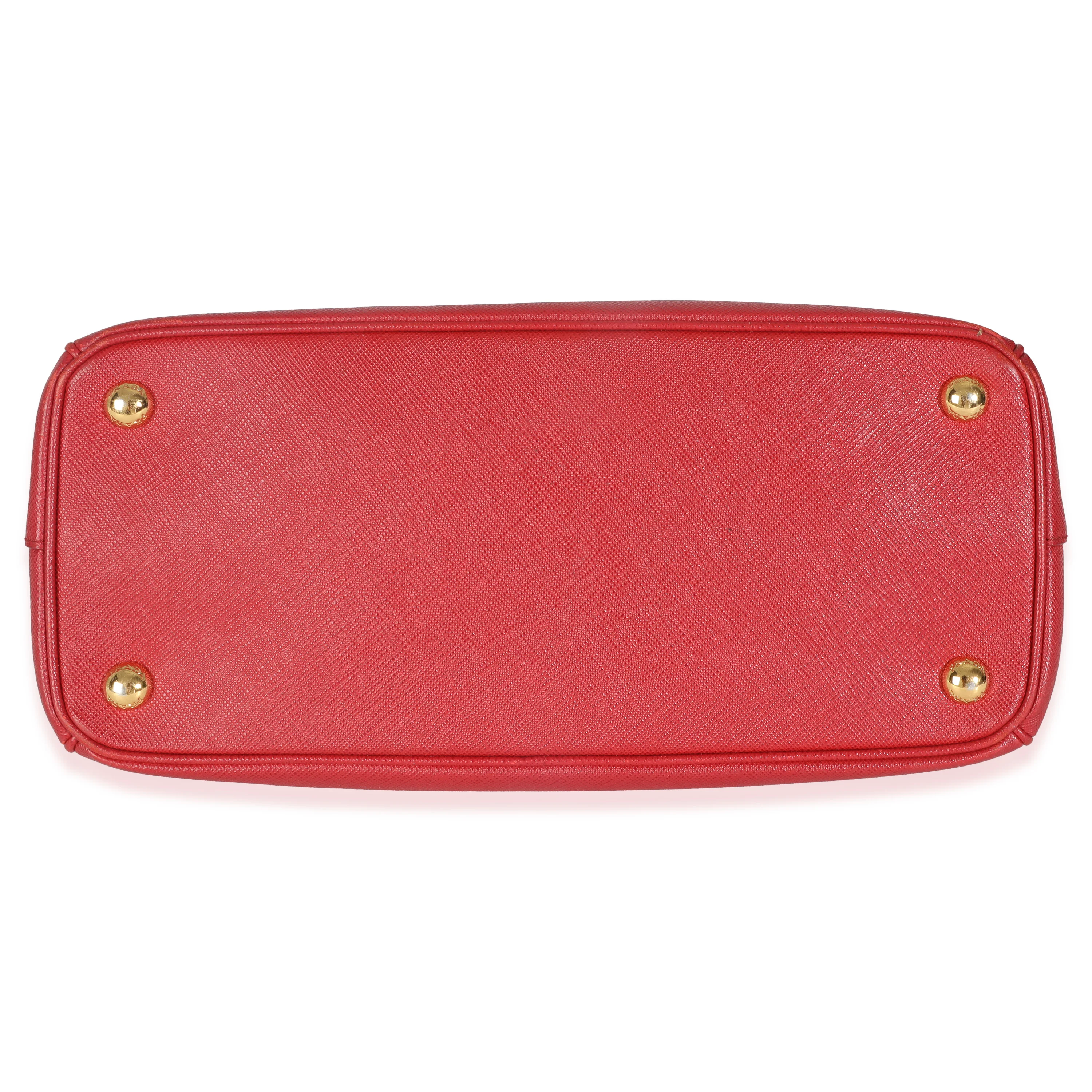 Red Saffiano Small Double Zip Tote - Image 6