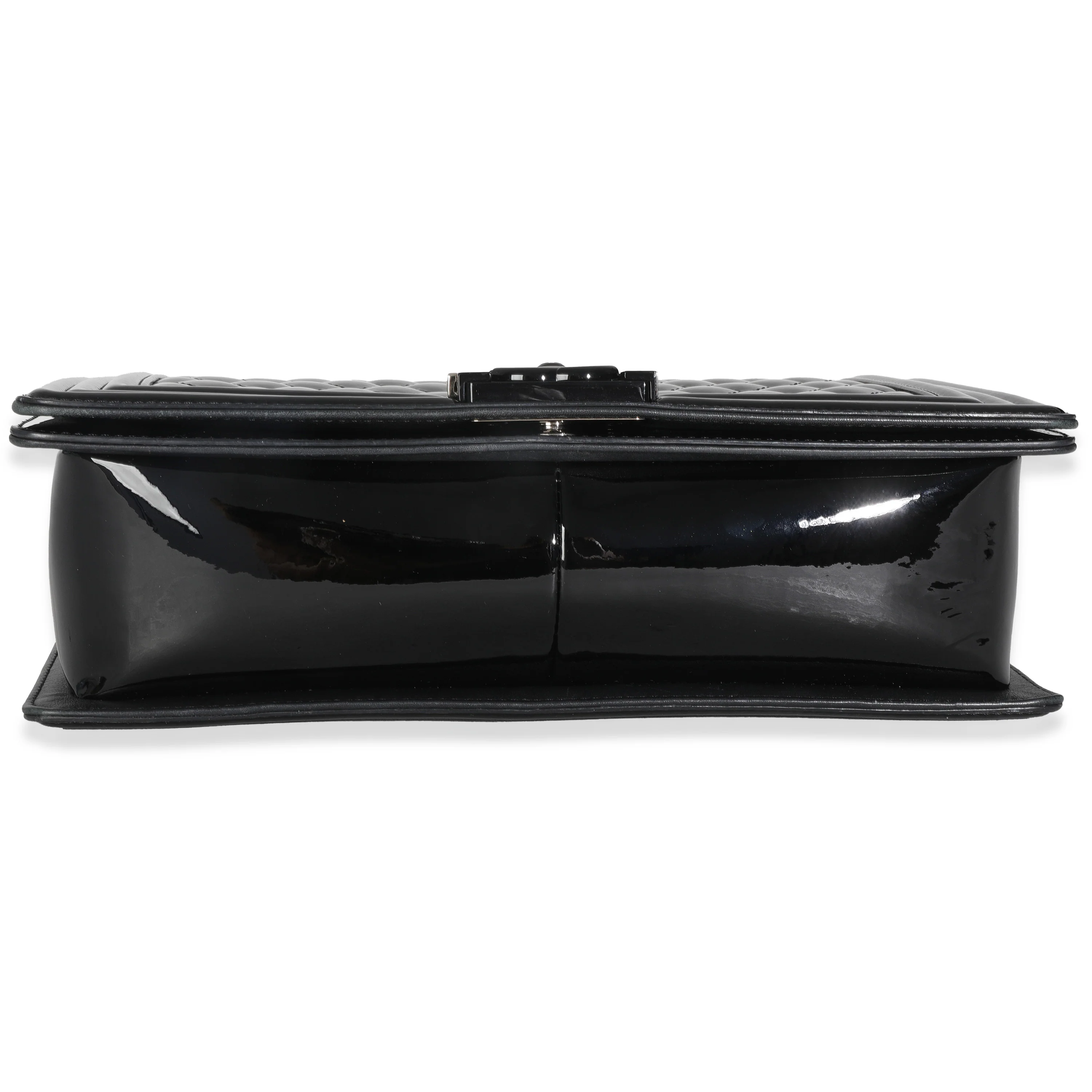 Black Quilted Patent New Medium Boy Bag - Image 4