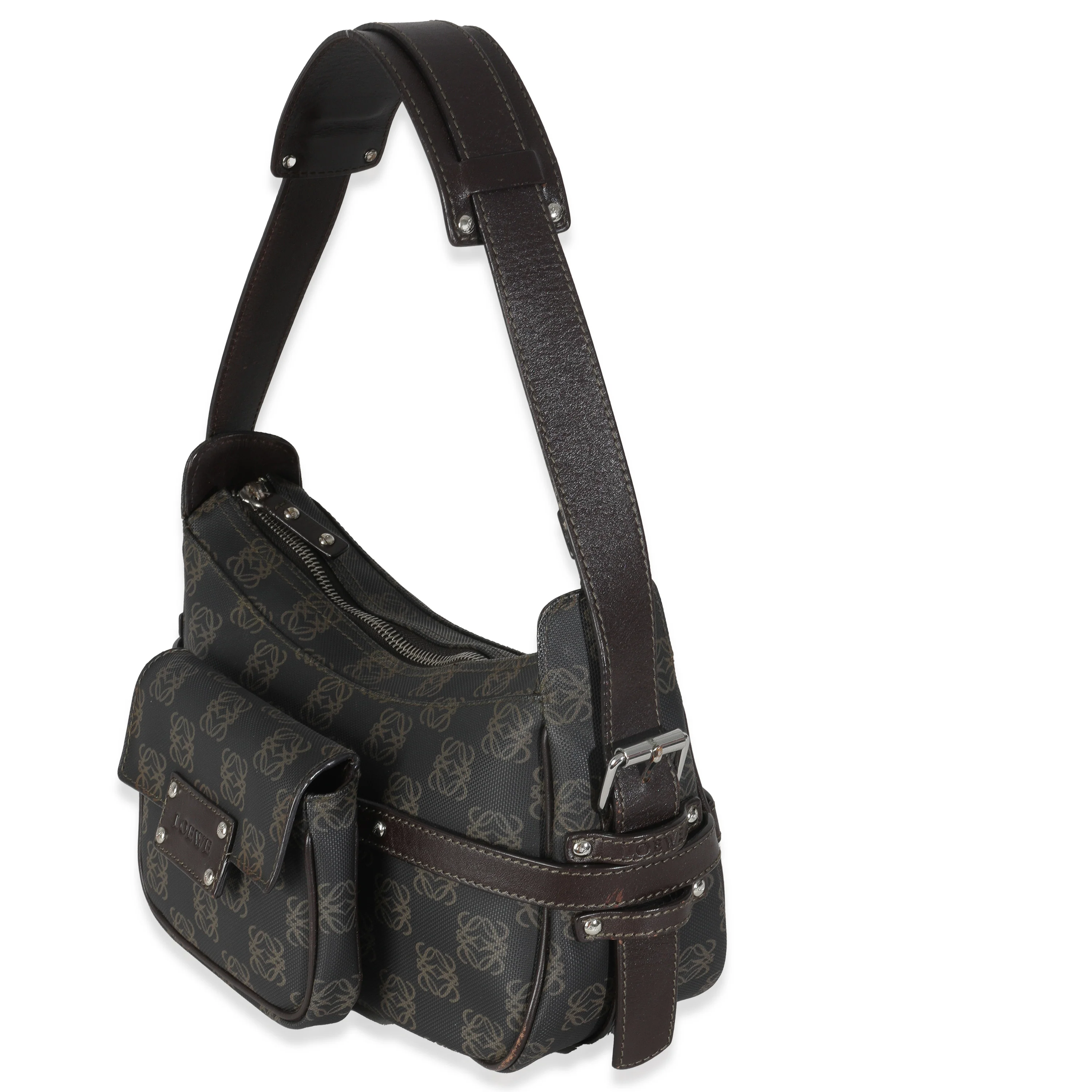 Vintage Black Anagram Canvas Shoulder Bag - Image 2