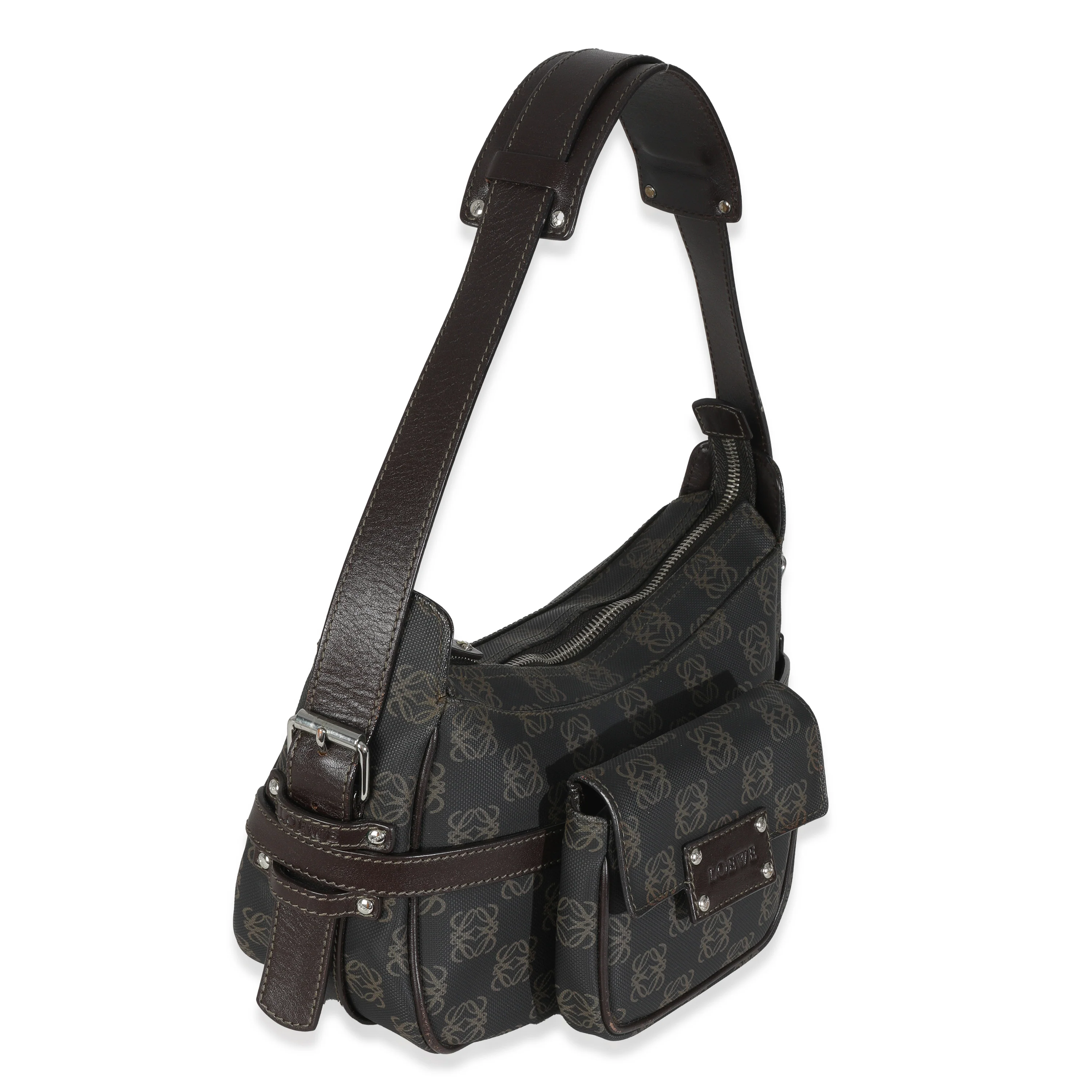 Vintage Black Anagram Canvas Shoulder Bag - Image 3