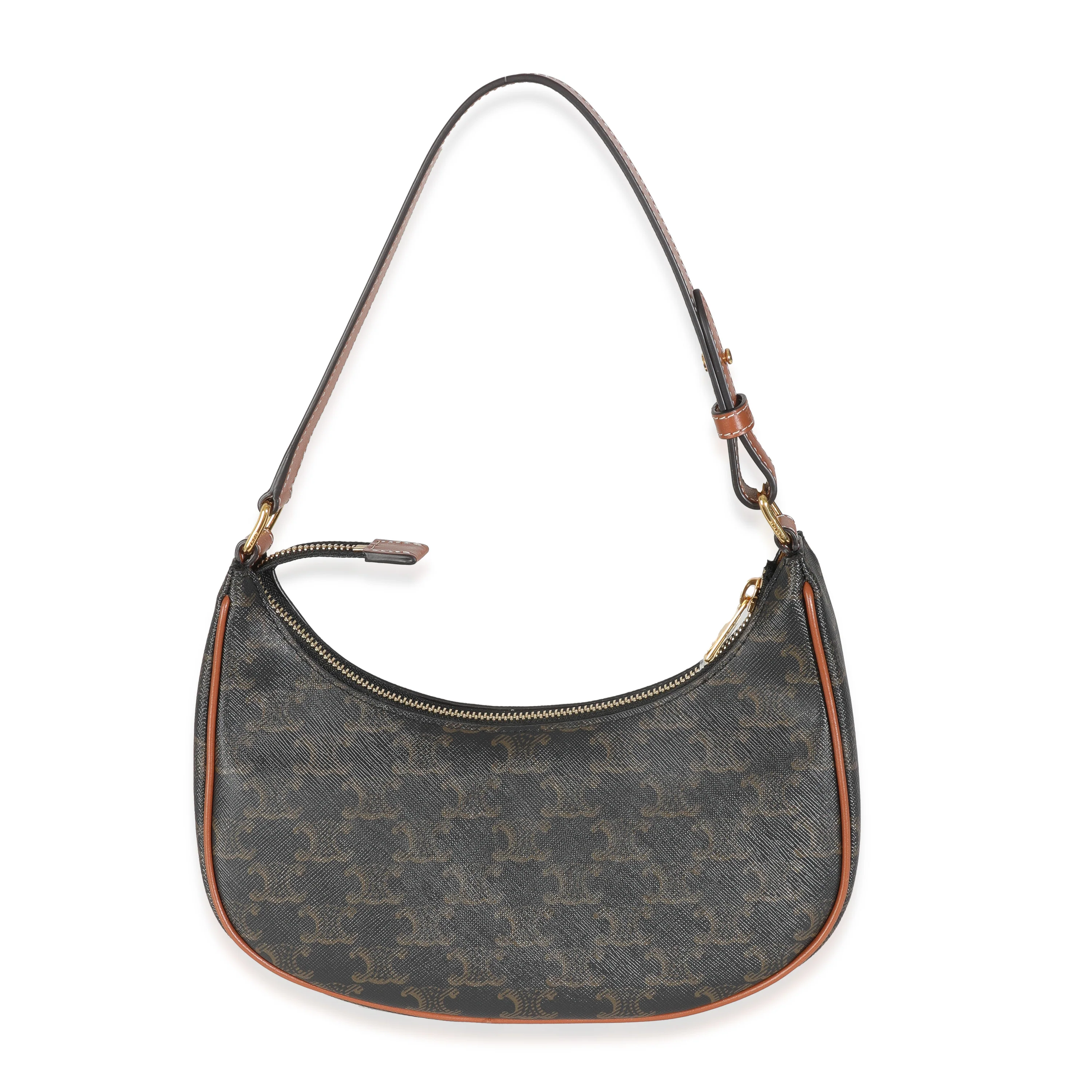 Tan Triomphe Canvas Calfskin Medium Ava Shoulder Bag - Image 4