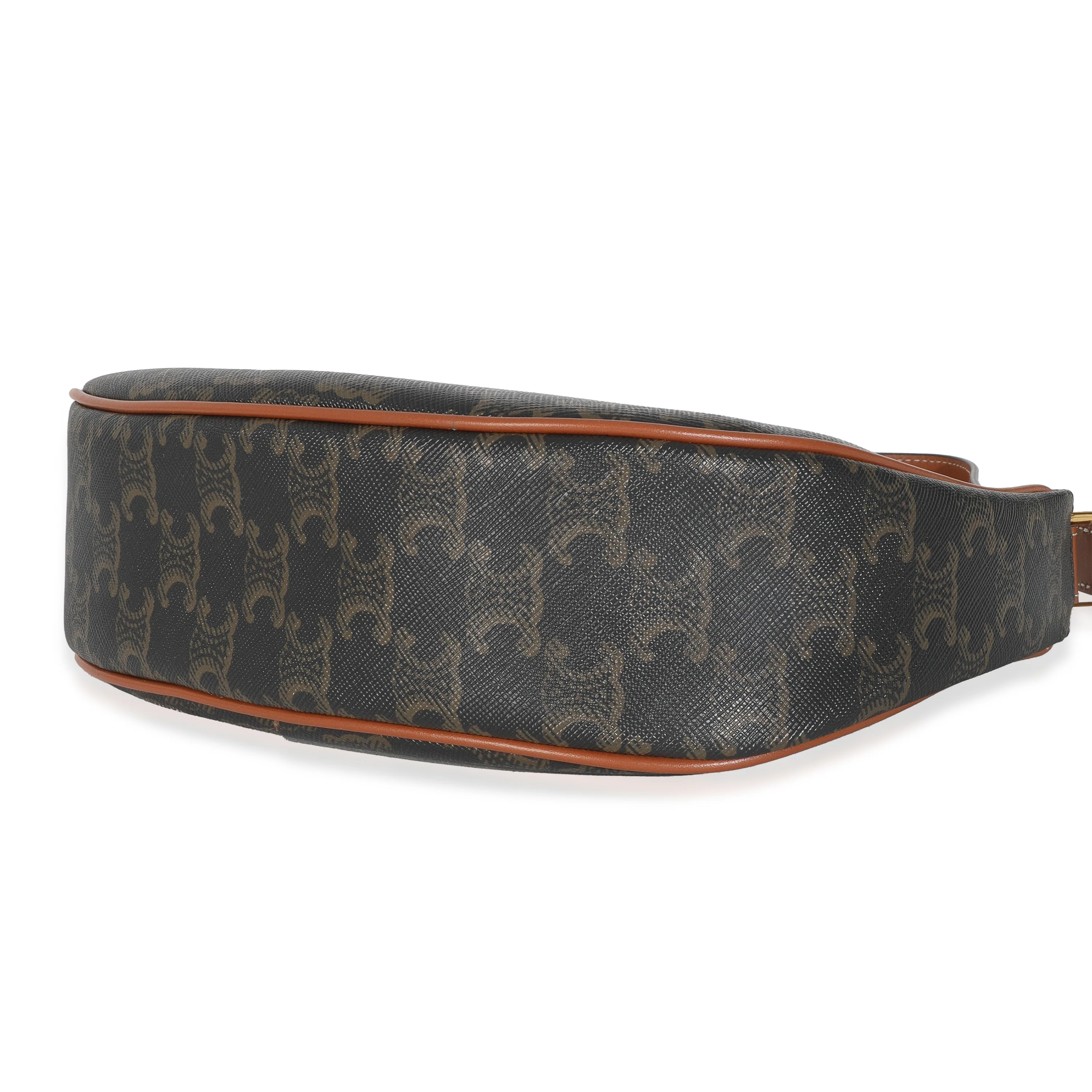 Tan Triomphe Canvas Calfskin Medium Ava Shoulder Bag - Image 7