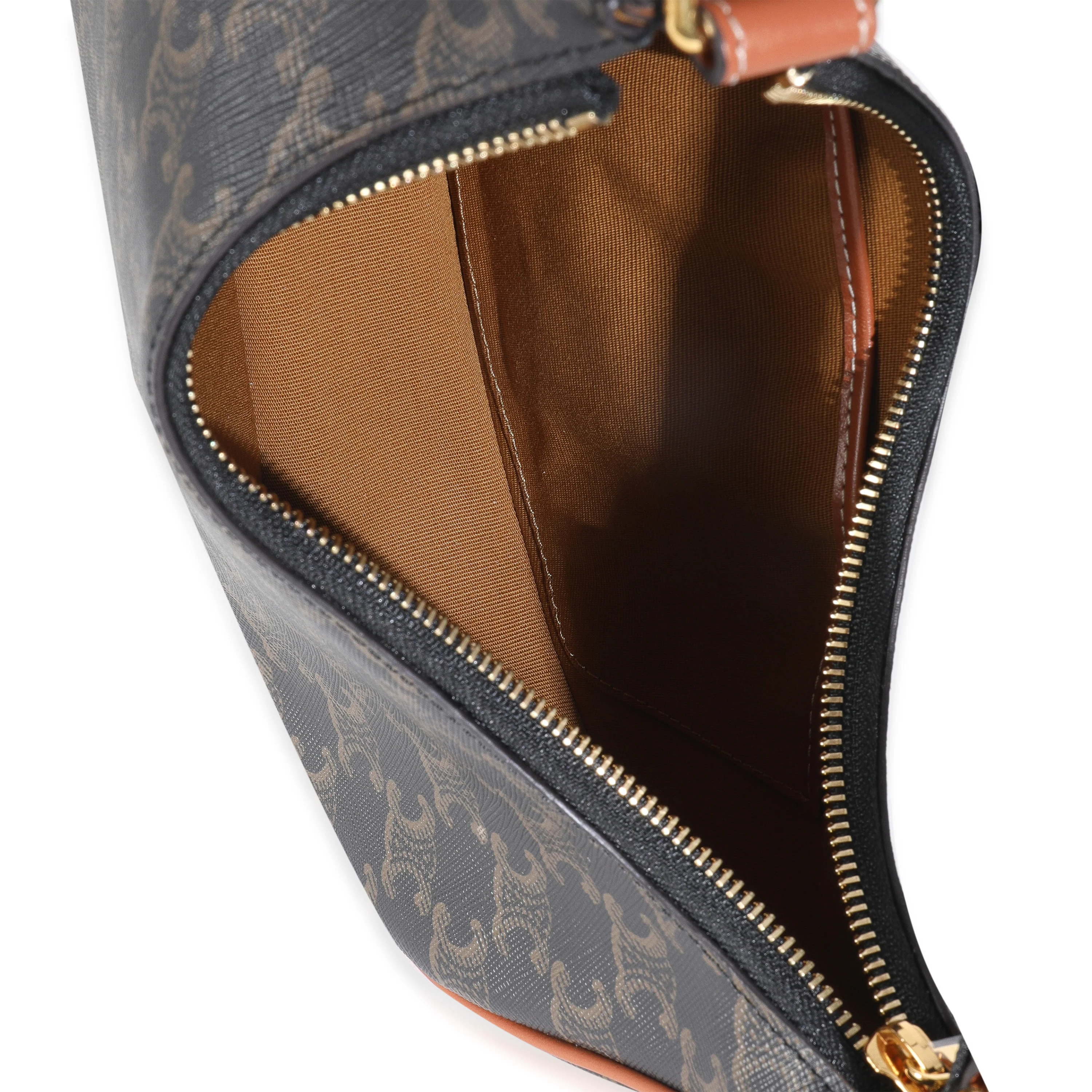 Tan Triomphe Canvas Calfskin Medium Ava Shoulder Bag - Image 8