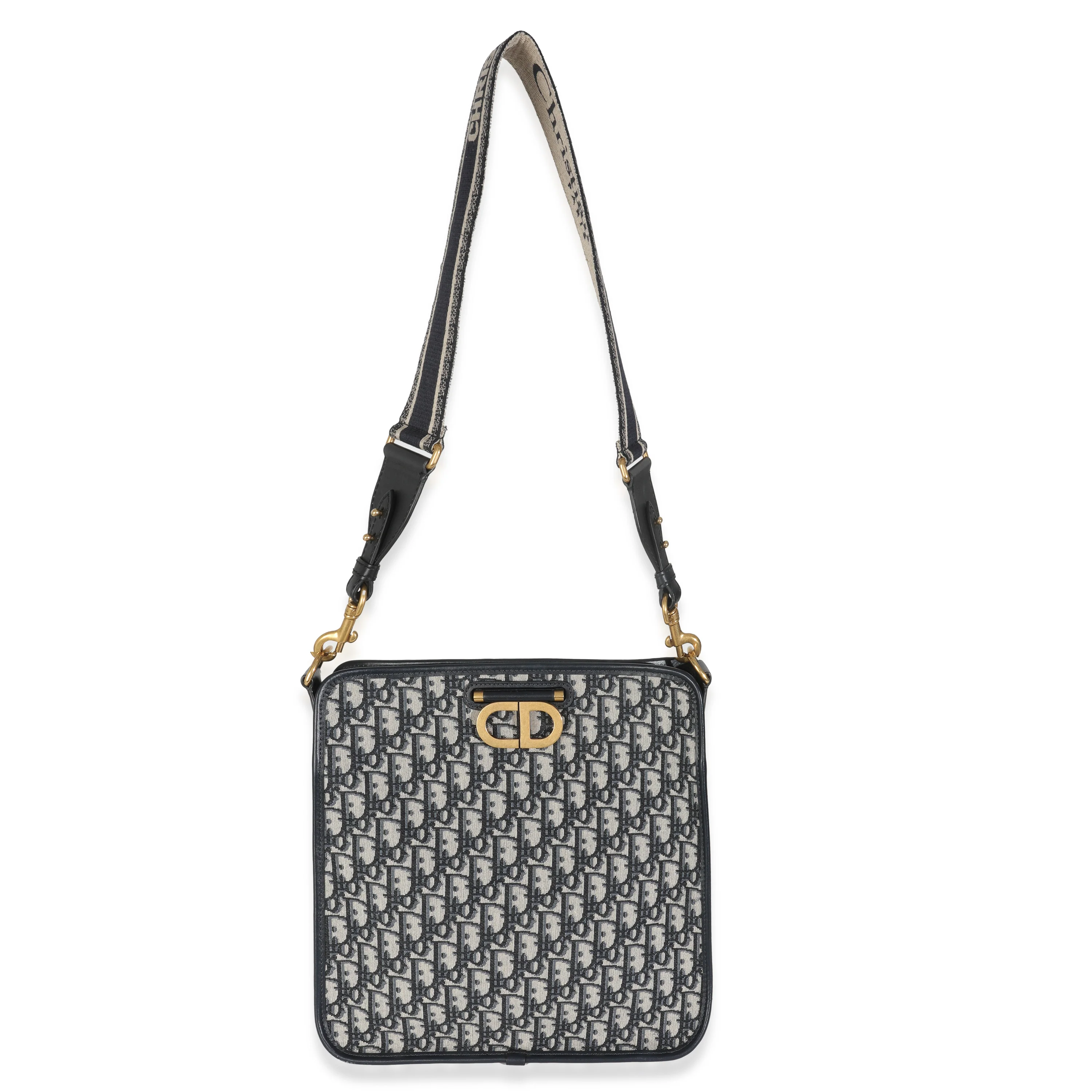 Navy Oblique Canvas CD Hobo - Image 8