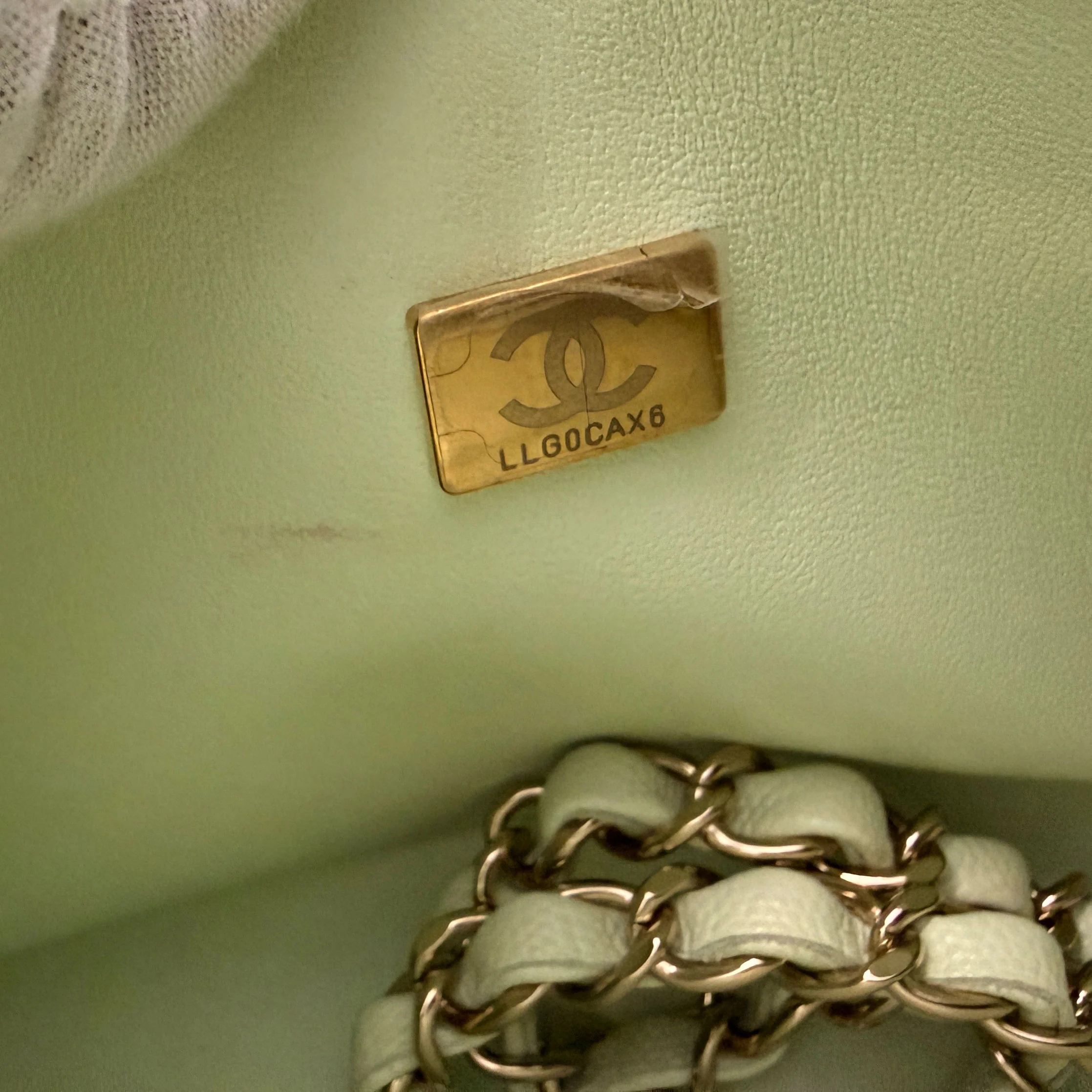 Light Green Quilted Caviar Small Classic Double Flap Handbag - Image 11
