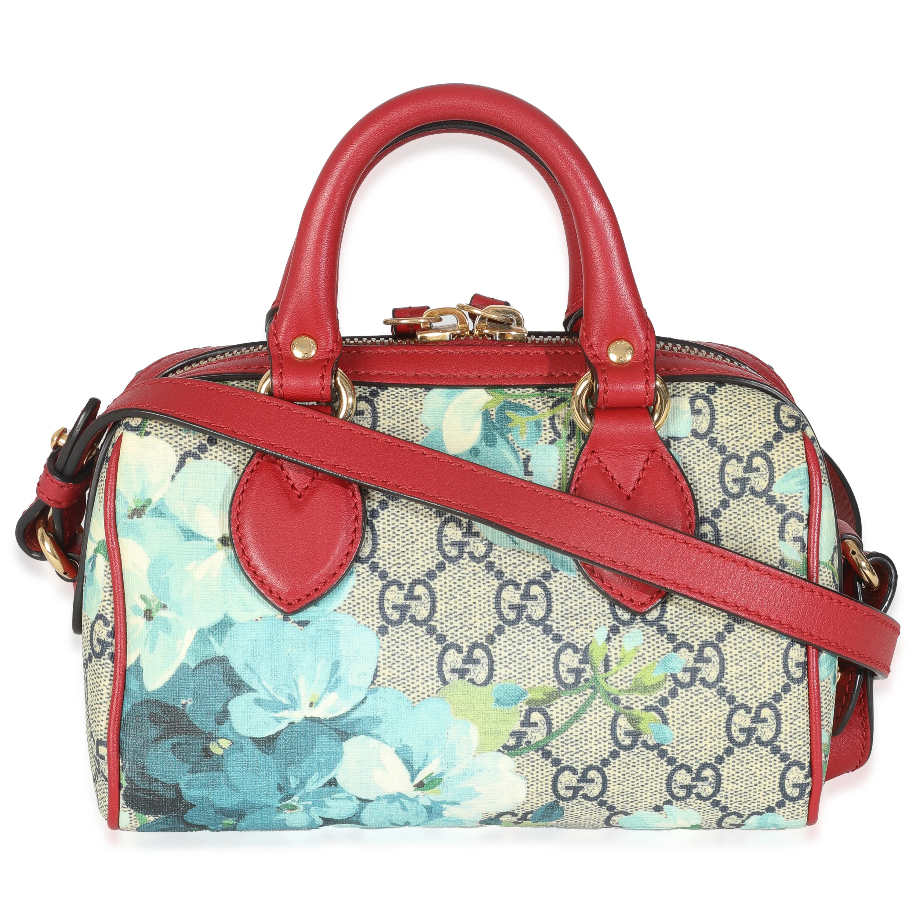 Blue Beige GG Supreme Monogram Blooms Mini Boston - Image 4