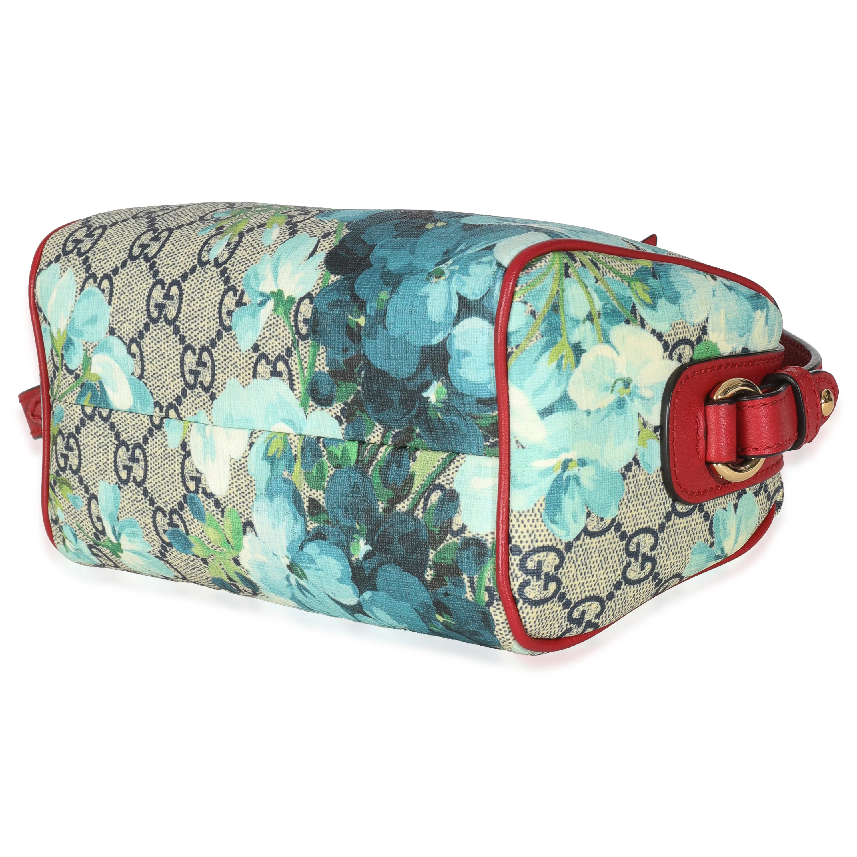 Blue Beige GG Supreme Monogram Blooms Mini Boston - Image 5
